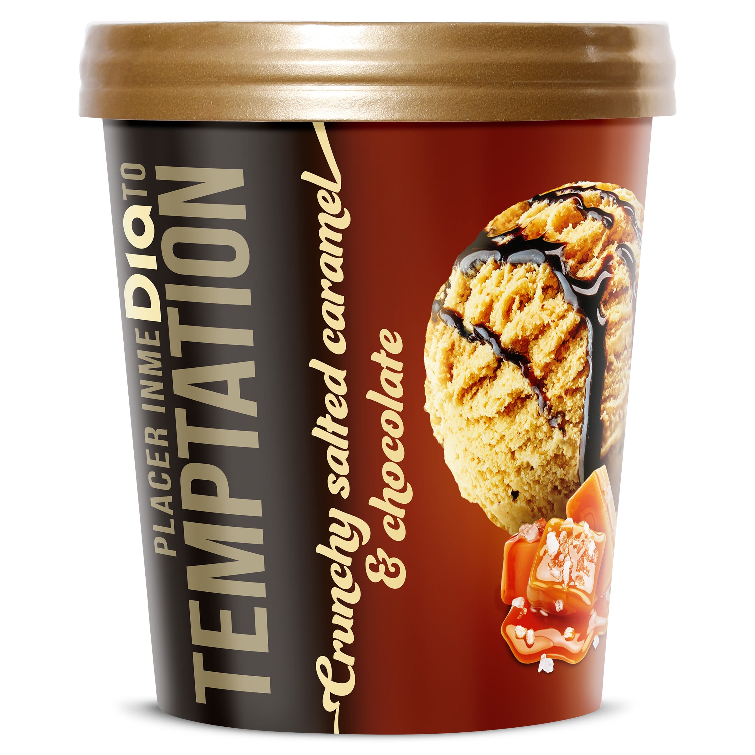 Tarrina de crunchy salted caramel y chocolate Dia Temptation 350 g