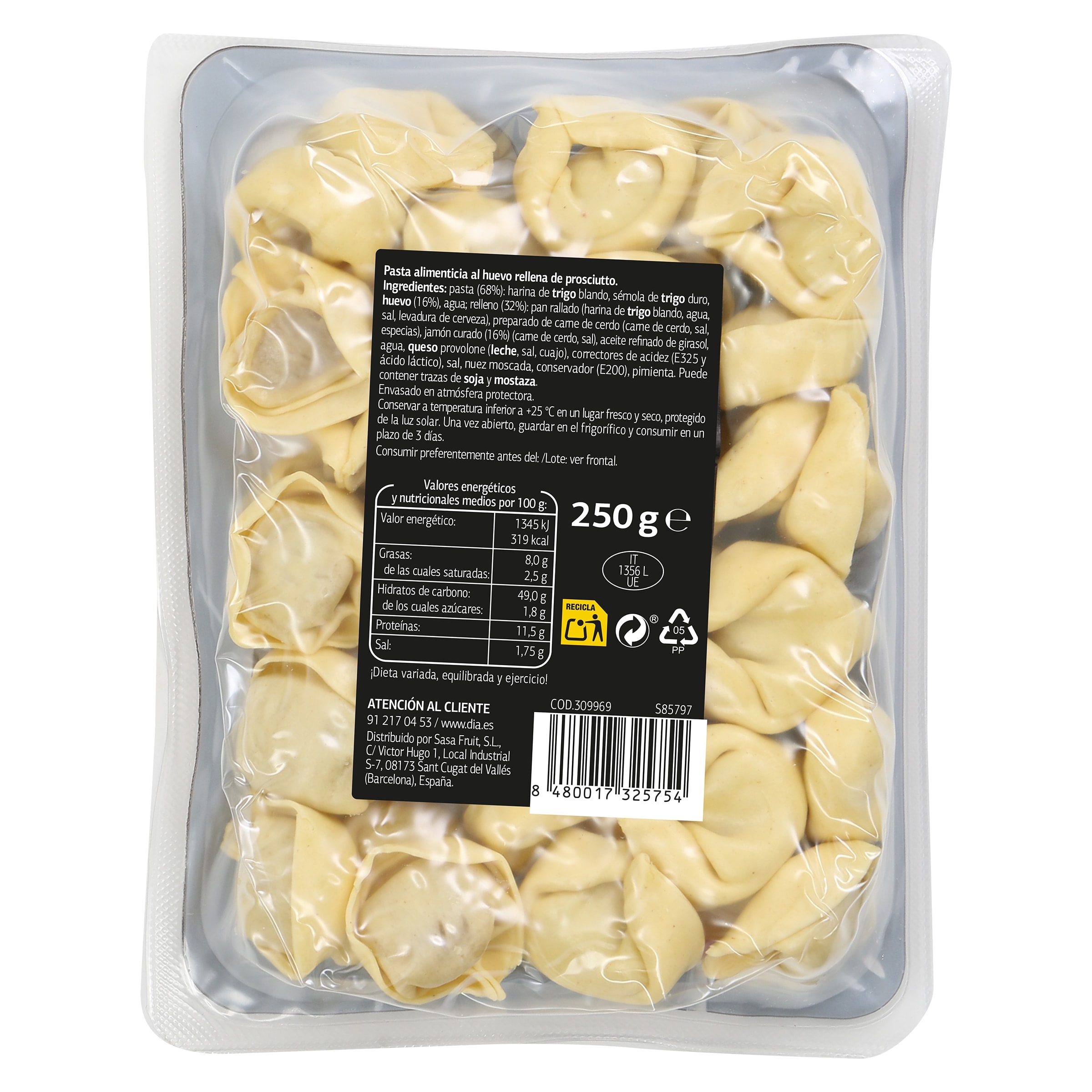 Tortelloni prosciutto Dia Al Diante 250 g
