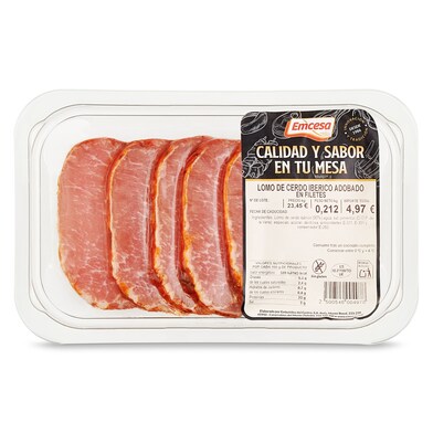 Cinta de lomo adobada Emcesa bandeja 240 g aprox.-0