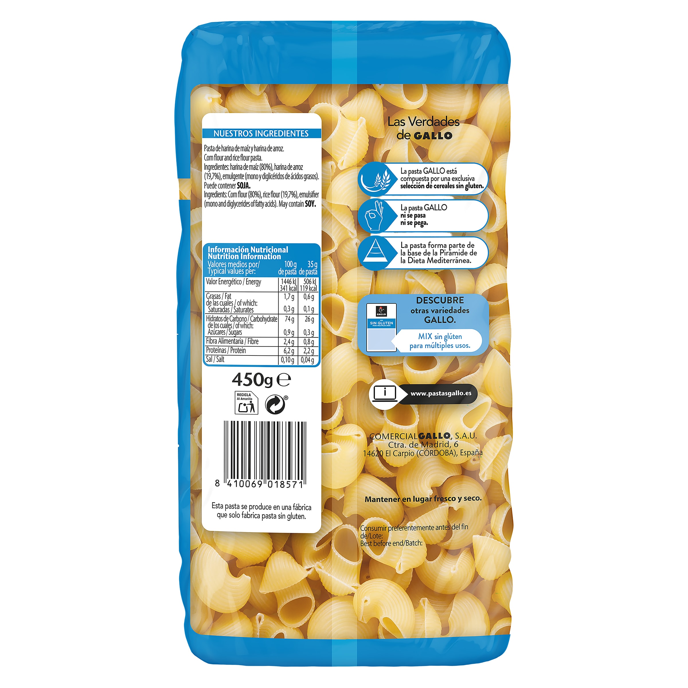 Tiburones sin gluten Gallo 450 g