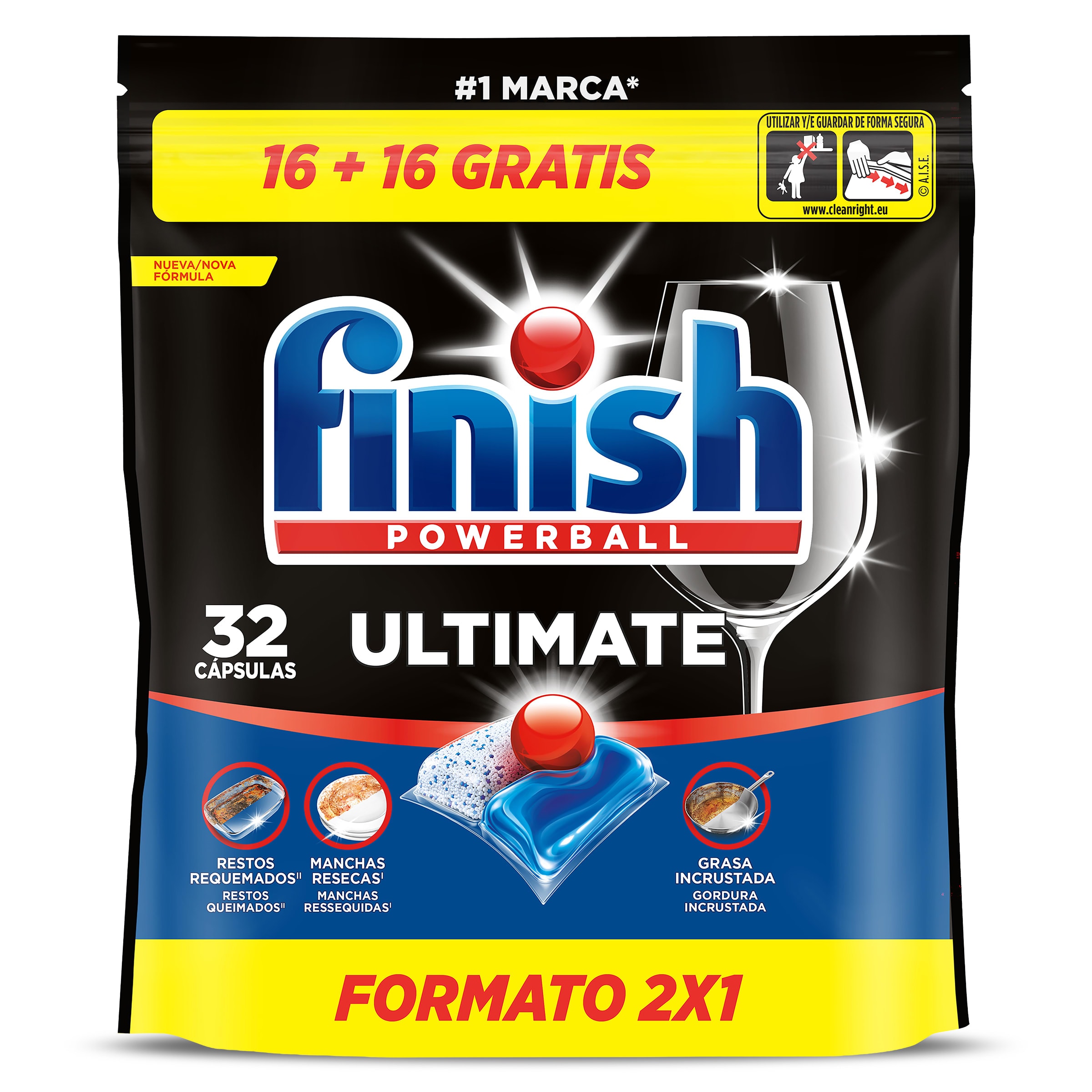 Pastillas lavavajillas ultimate Finish 32 unidades