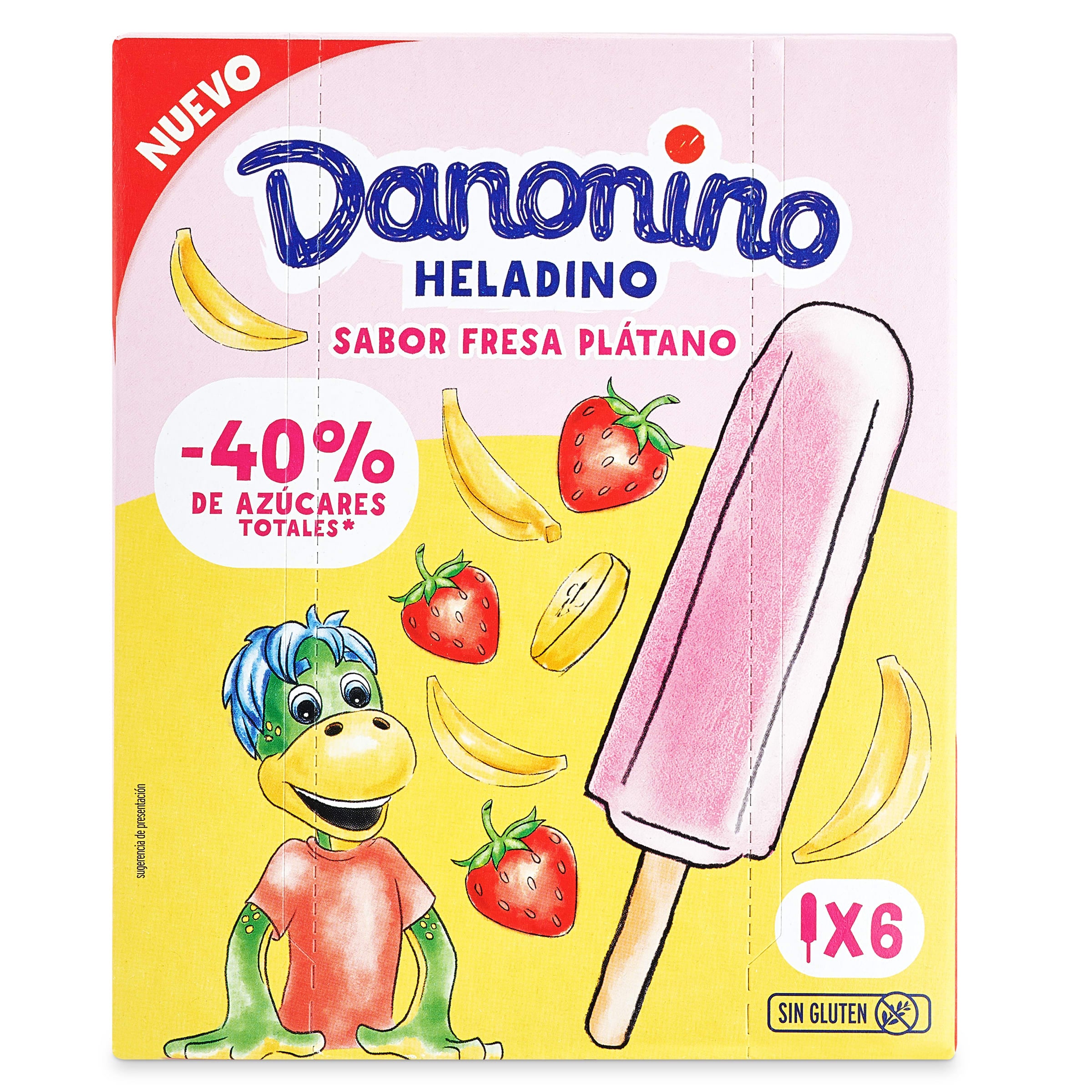 Polos fresa y plátano Danonino 6 x 35 g