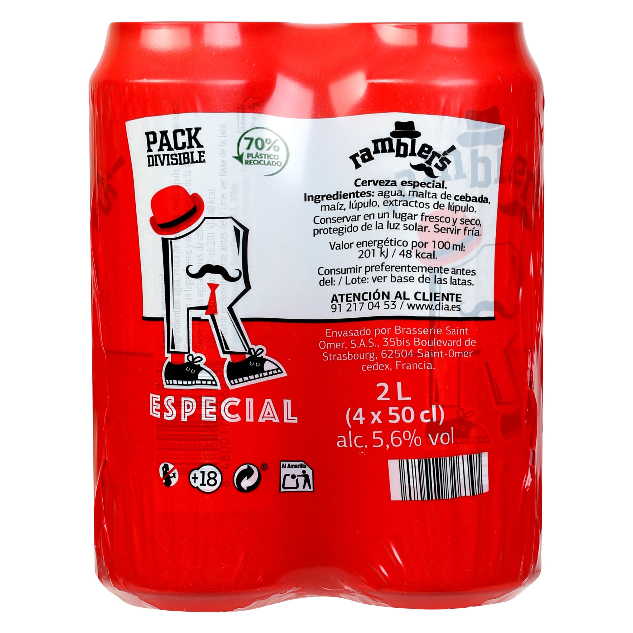 Cerveza especial Dia Ramblers pack 4 x 50 cl