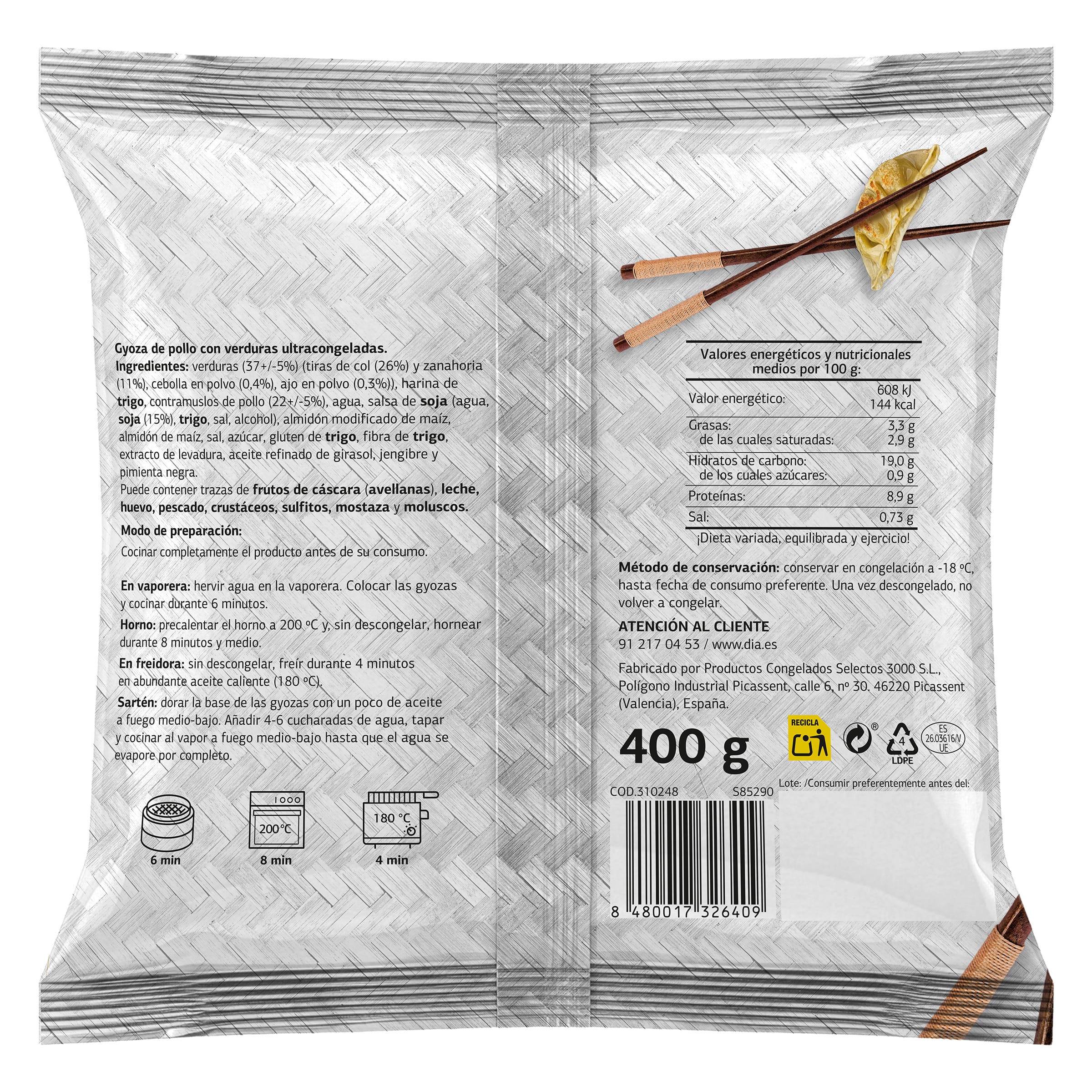 Gyozas de pollo con verdura Dia Al Punto 400 g