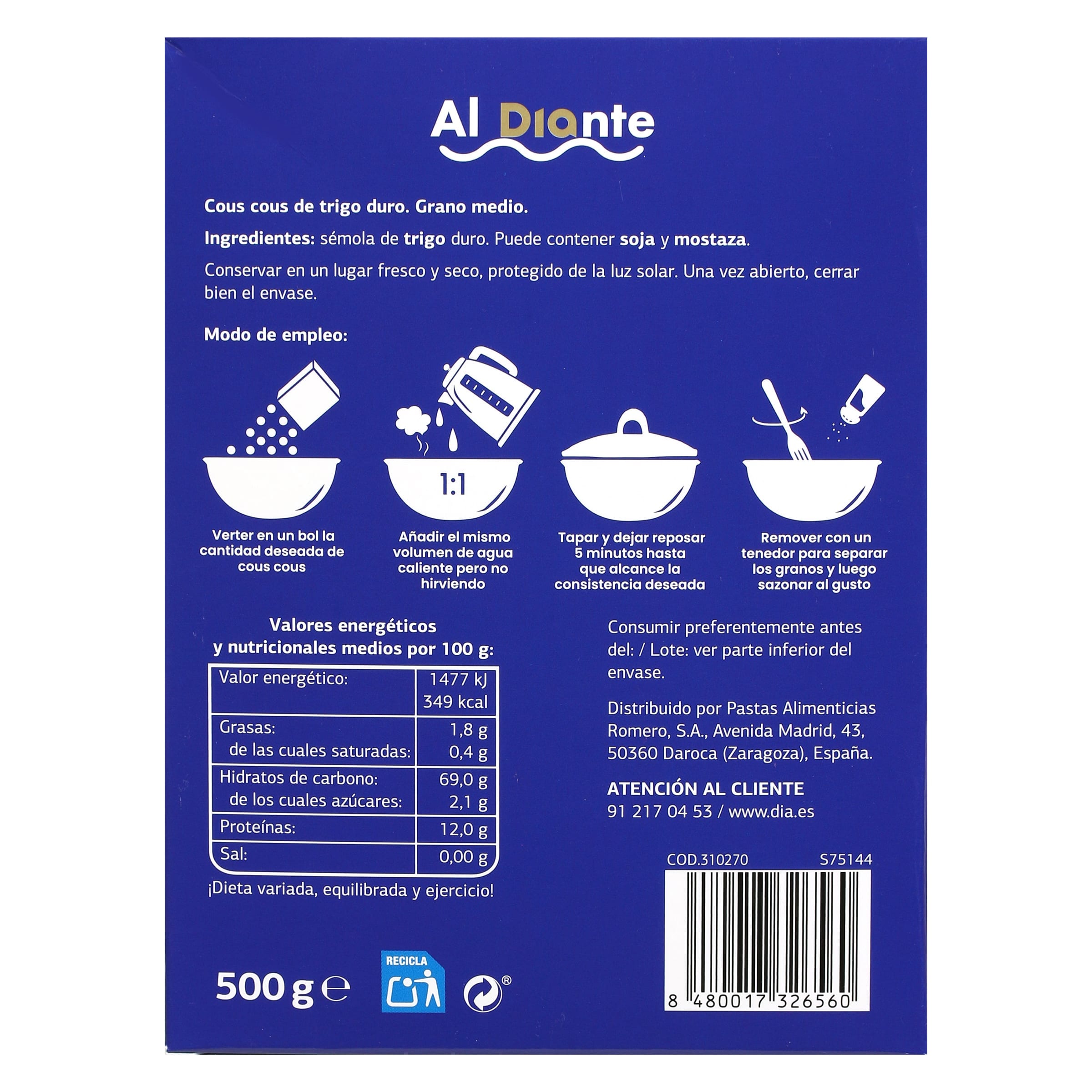 Cous Cous Dia Al Diante 500 g