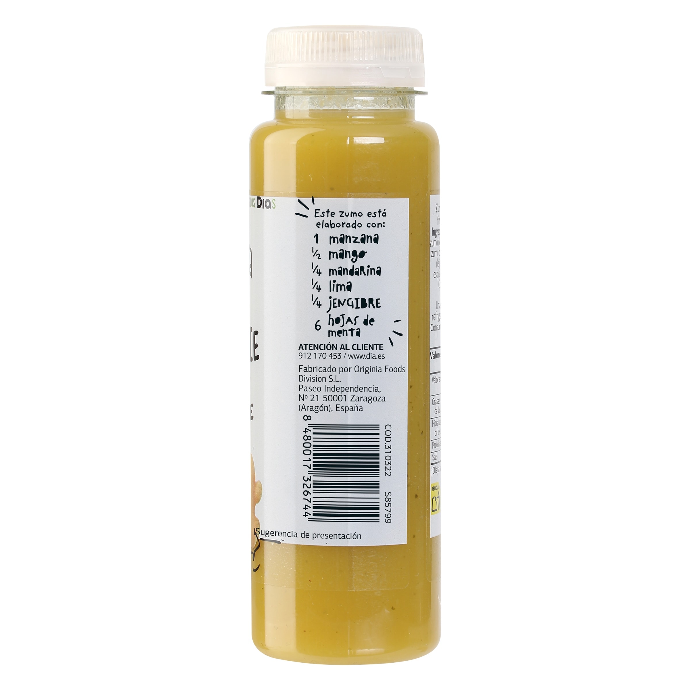 Smoothie de manzana y jengibre Dia Saborfera 250 ml