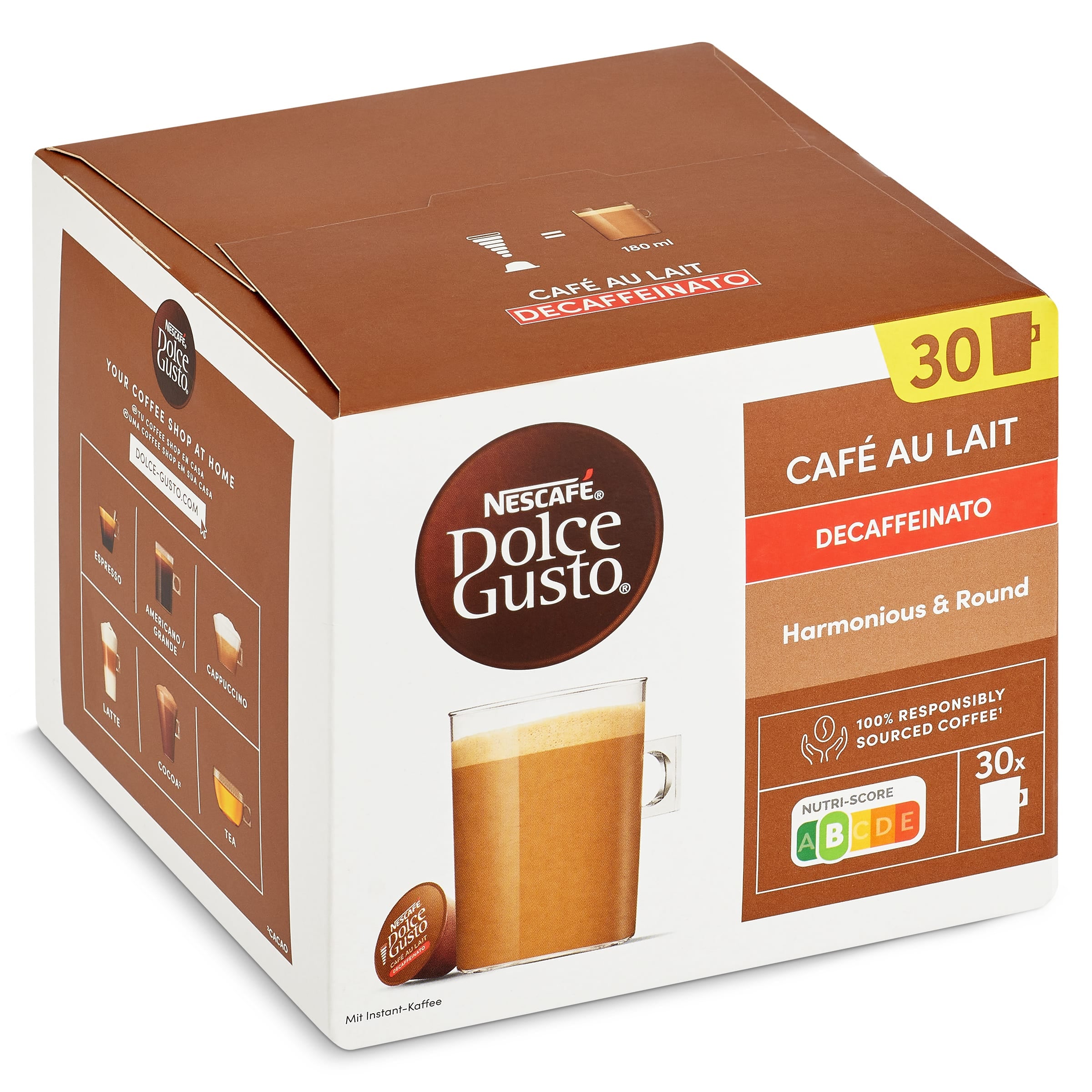 Cápsulas de café descafeinado Dolce Gusto 30 unidades