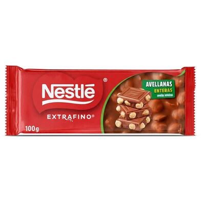 Chocolate con leche con avellanas enteras Nestlé Extrafino 100 g-0 Chocolate con leche con avellanas enteras Nestlé Extrafino 100 g-0