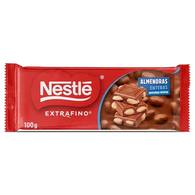 Chocolate con leche con almendras enteras Nestlé Extrafino 100 g-0 Chocolate con leche con almendras enteras Nestlé Extrafino 100 g-0