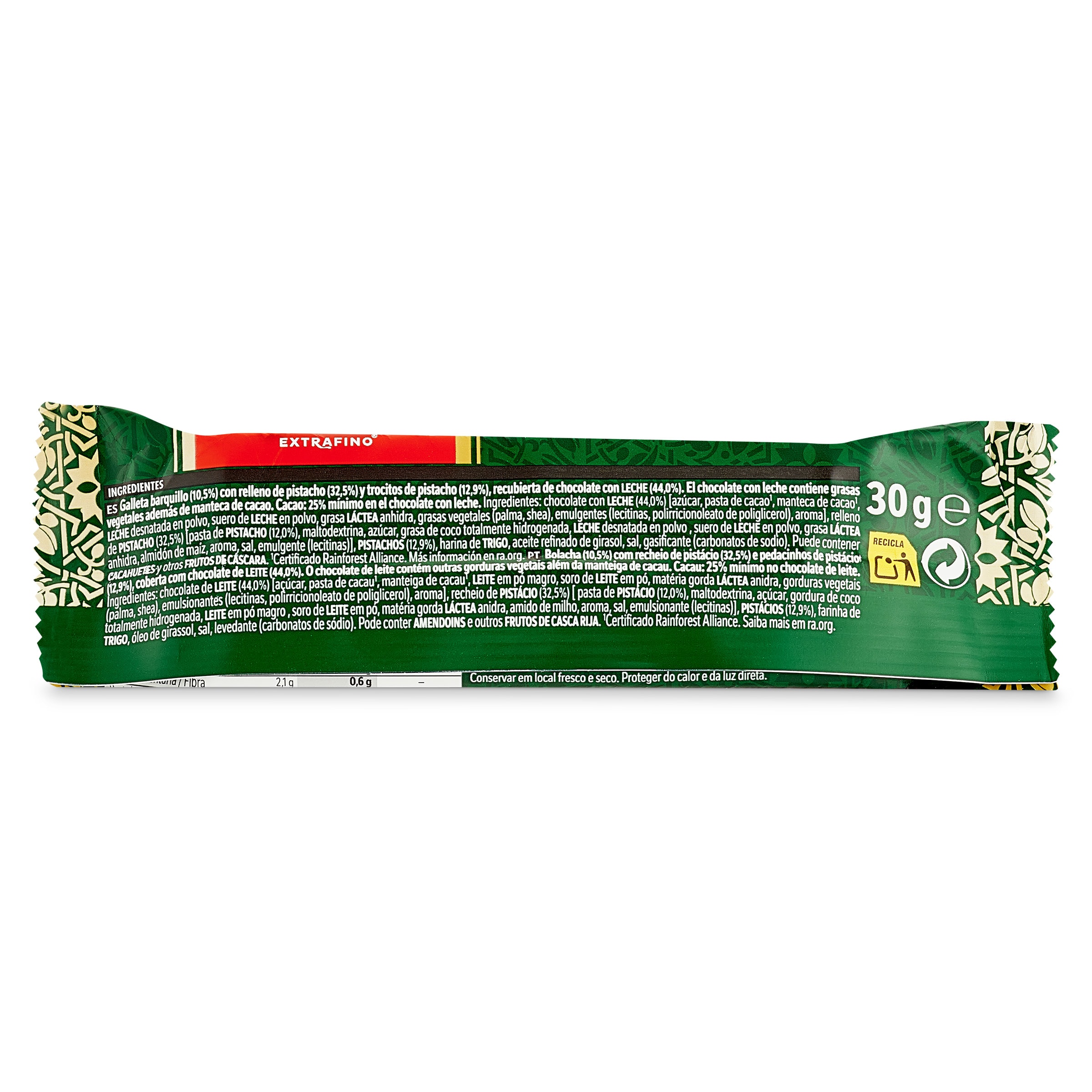 Barrita de chocolate con pistacho Nestlé 30 g