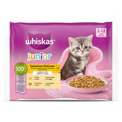 Alimento para gatos junior aves en gelatina Whiskas bolsa 4 x 85 g