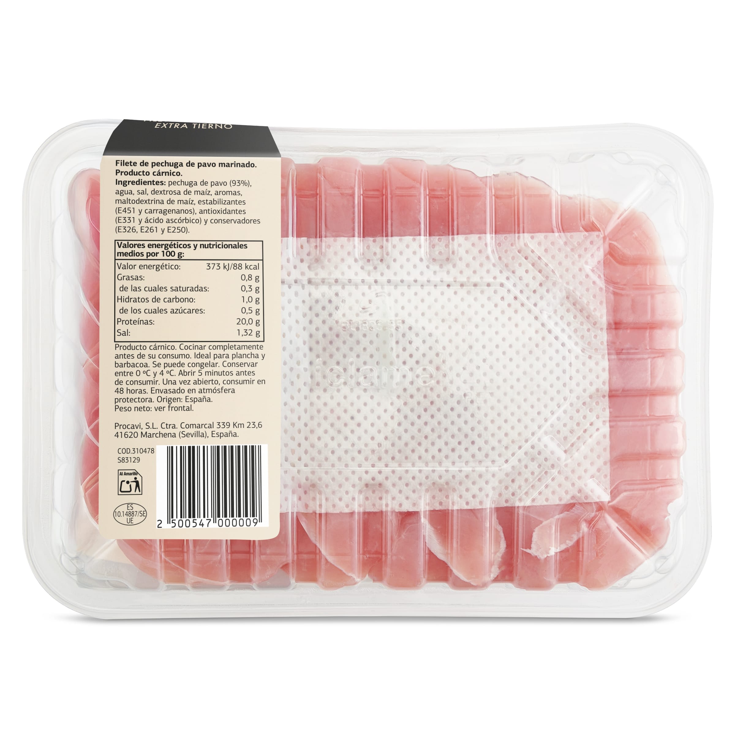 Filetes de pechuga de pavo extra tiernos Selección de Dia bandeja 600 g aprox.
