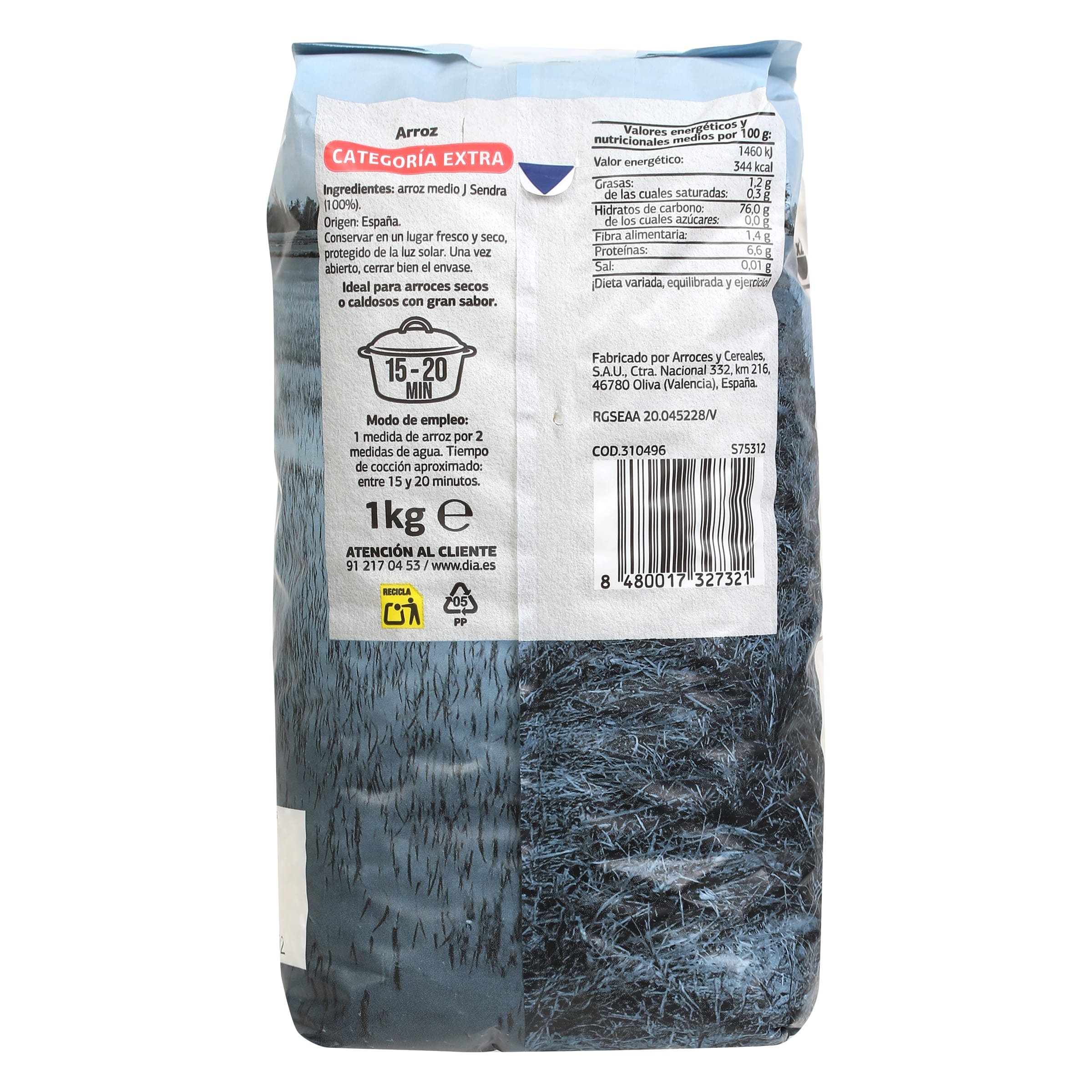 Arroz redondo J.Sendra Dia Arrozona 1 Kg