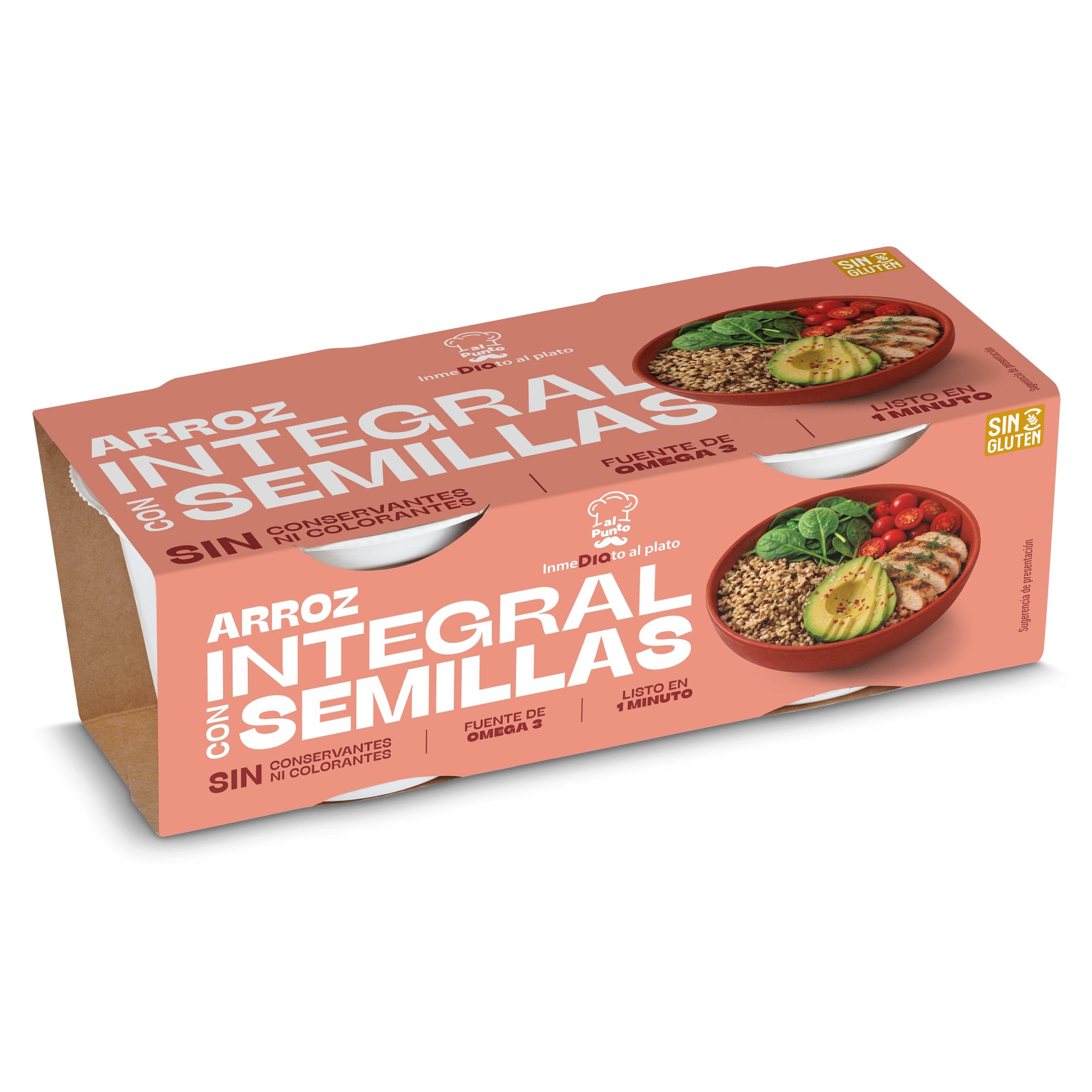 Vasos de arroz integral con semillas Dia Al Punto 2 x 150 g