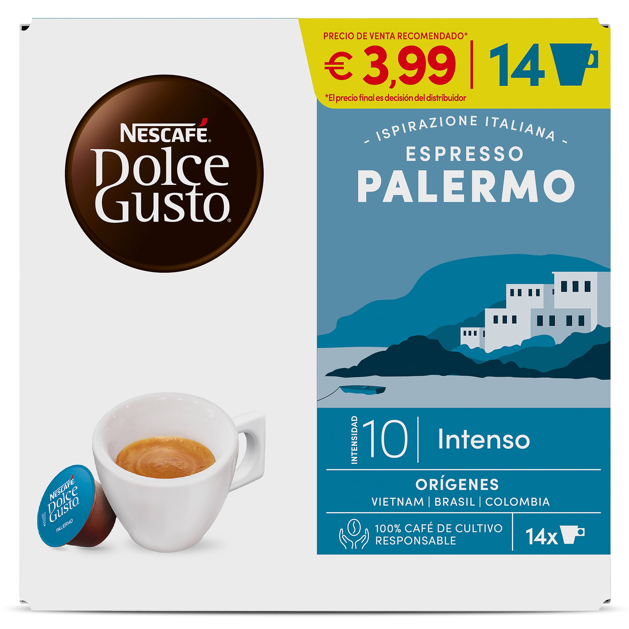 Cápsulas de café espresso Palermo Dolce Gusto 14 unidades