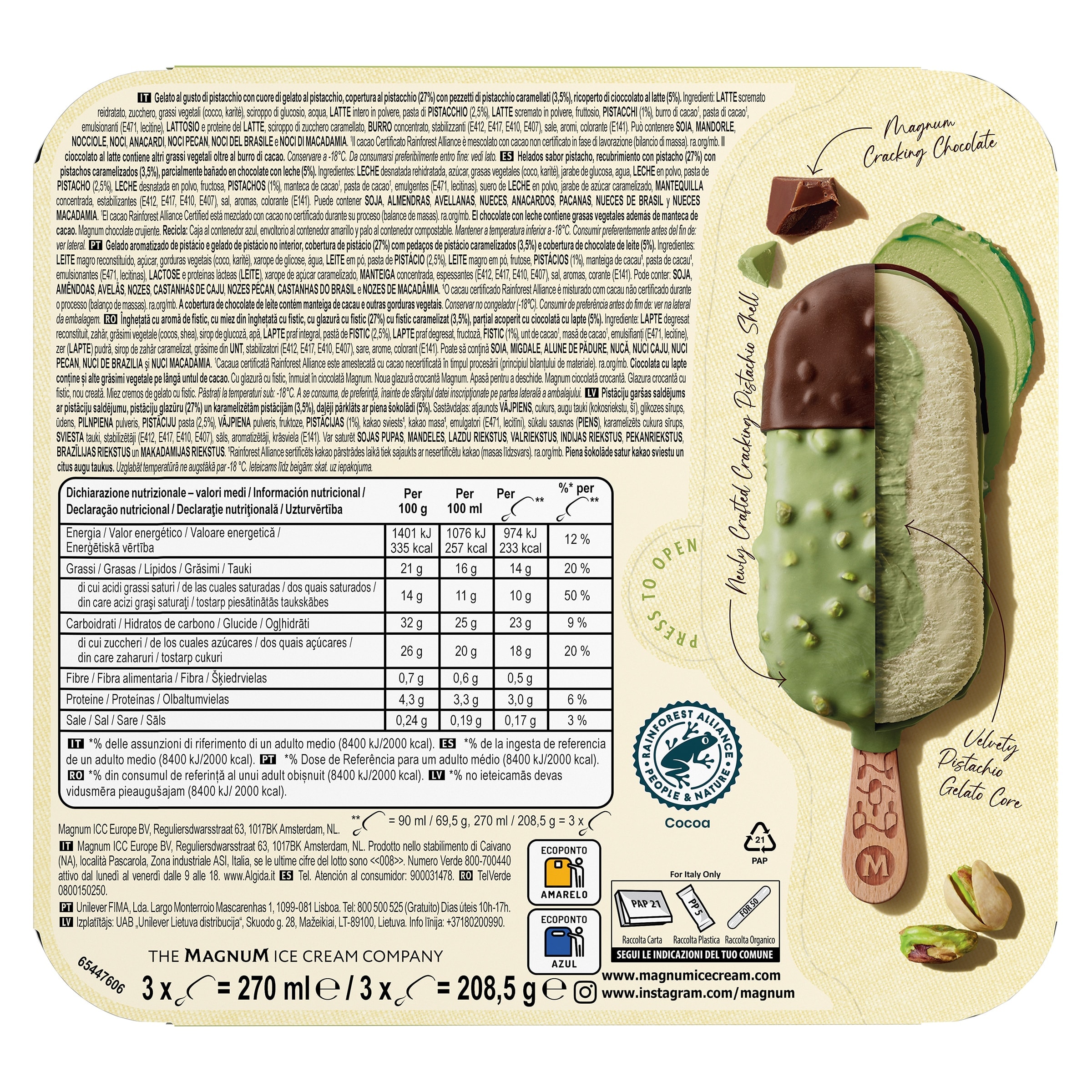 Magnum Signature pistacho 3 x 69,5 g