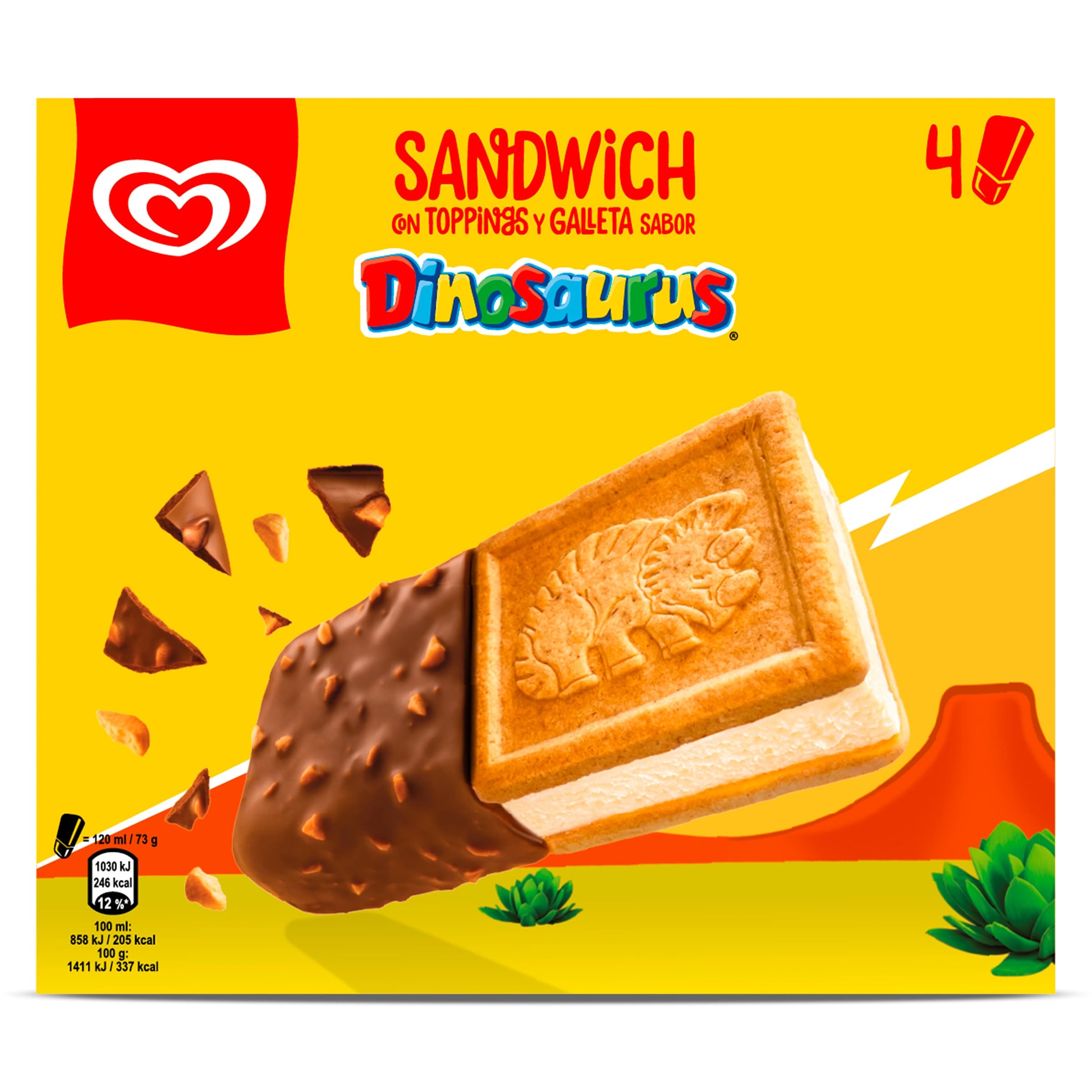 Sándwich Dinosaurus Frigo 4 x 75 g