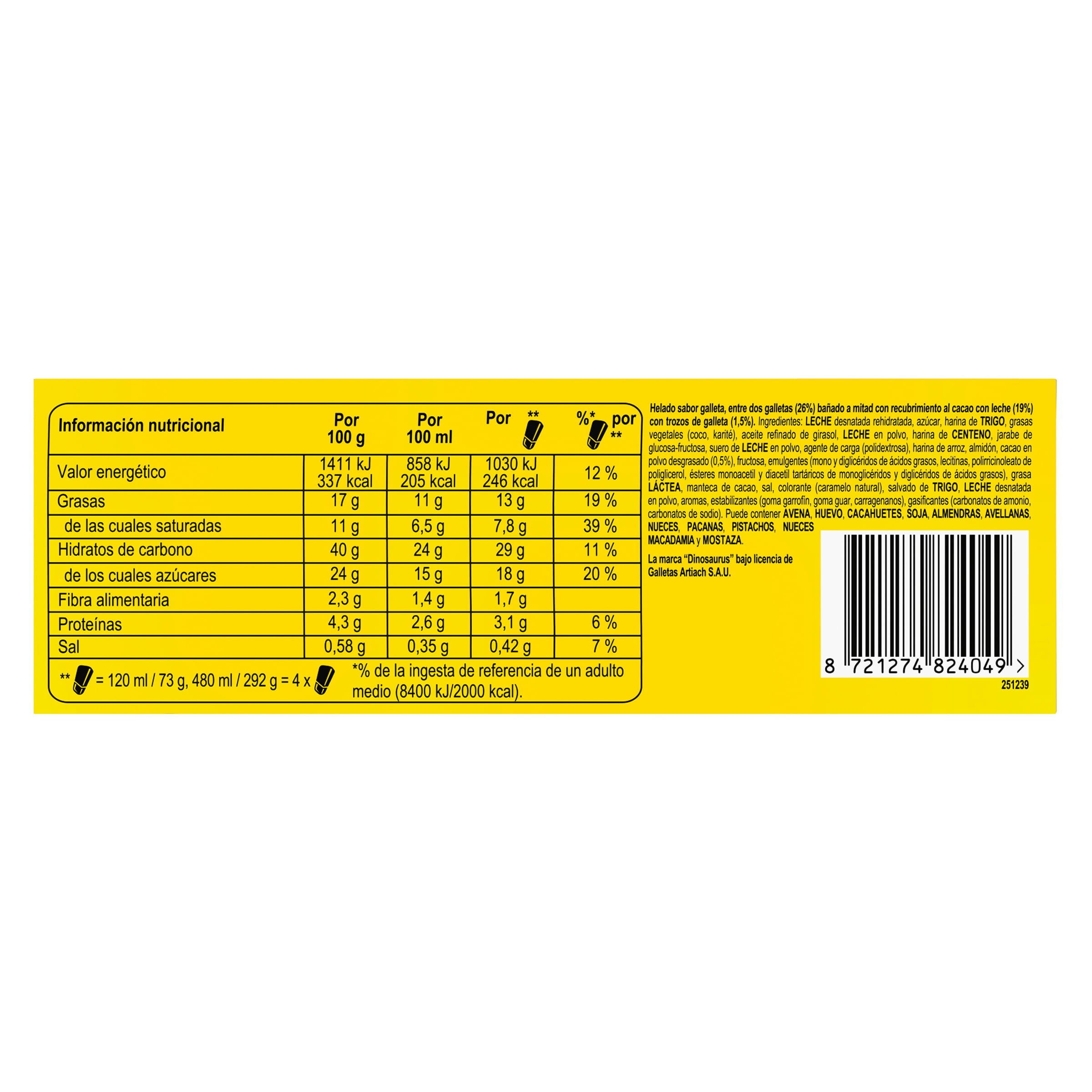 Sándwich Dinosaurus Frigo 4 x 75 g