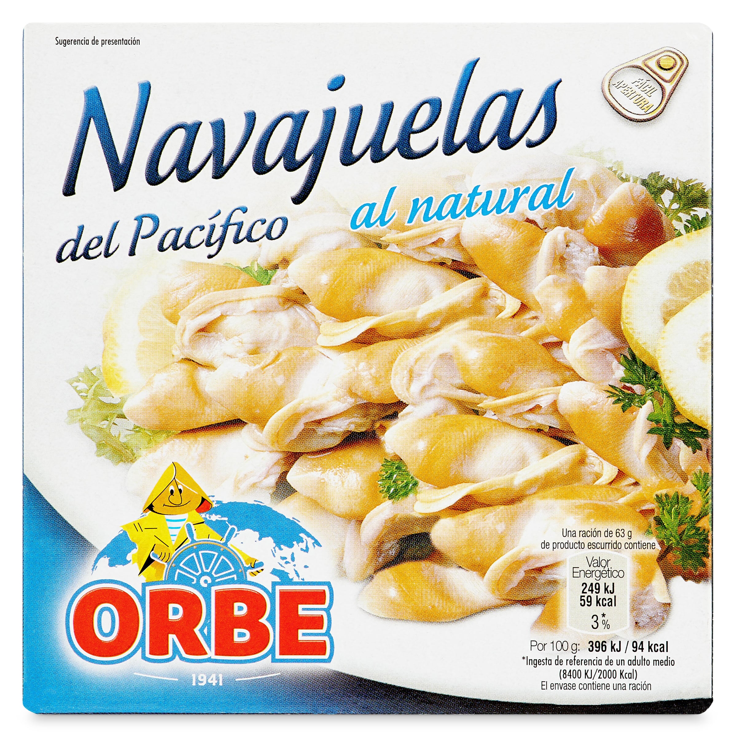 Navajuelas del Pacífico al natural Orbe 63 g