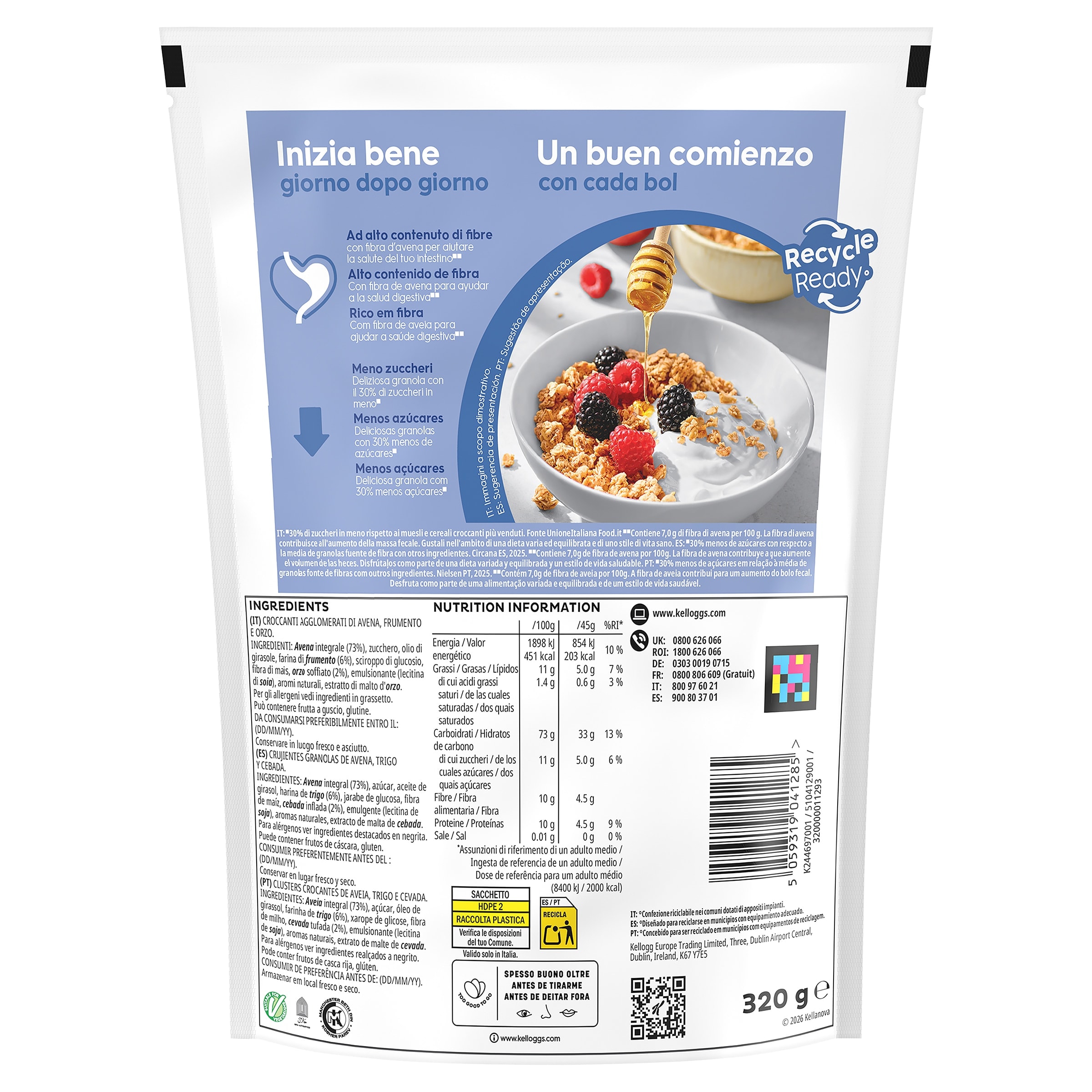 Cereales granola con avena Kellogg's Special K 320 g