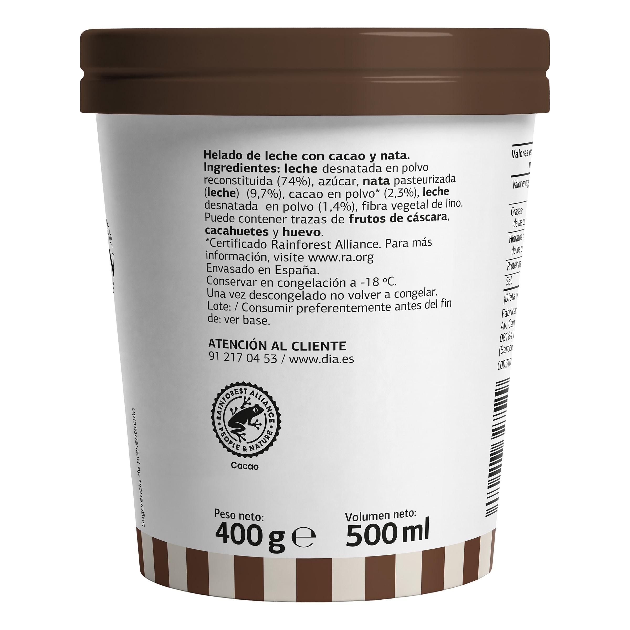 Tarrina de helado Artesano de cacao Dia Temptation 400 g