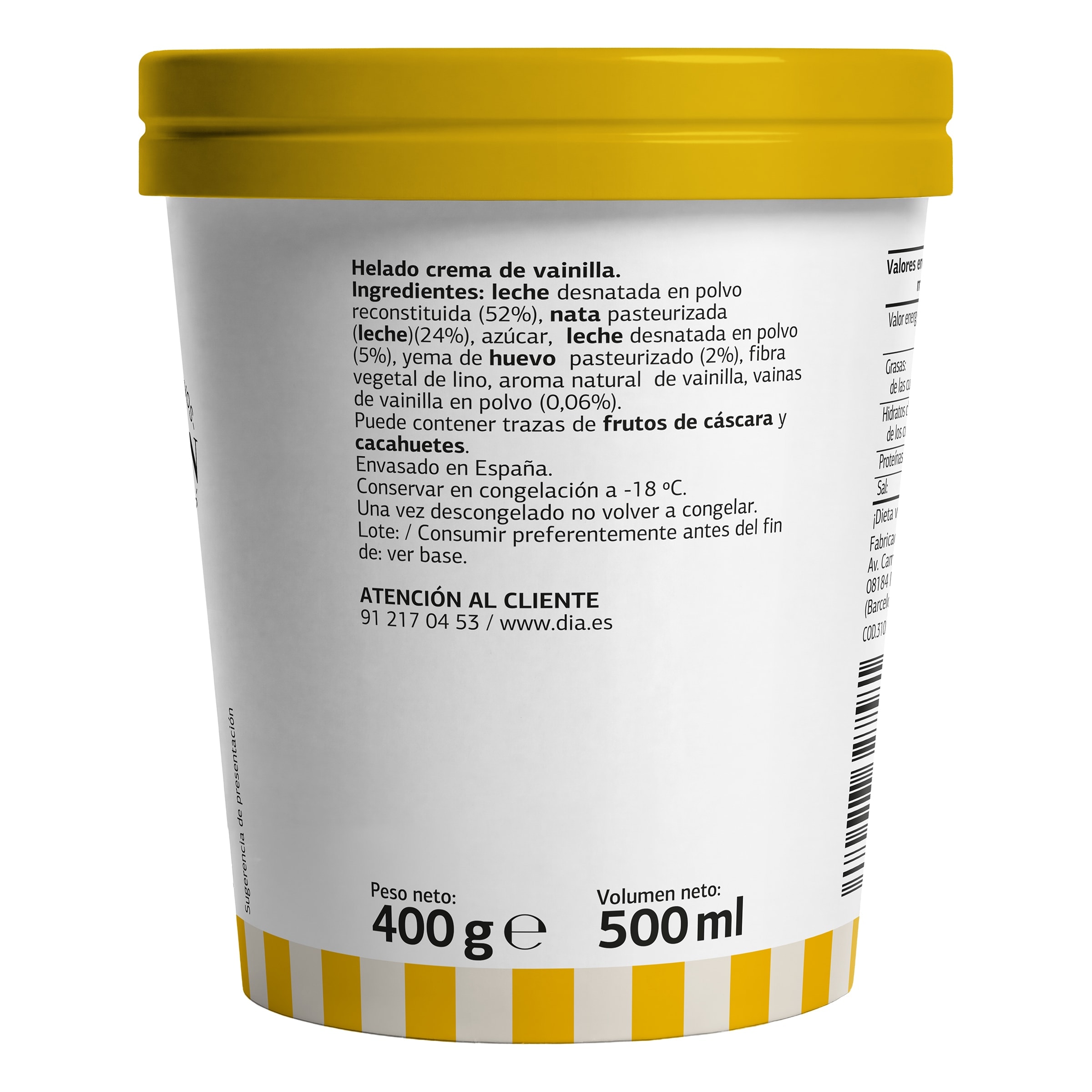 Tarrina de helado Artesano de vainilla Dia Temptation 400 g