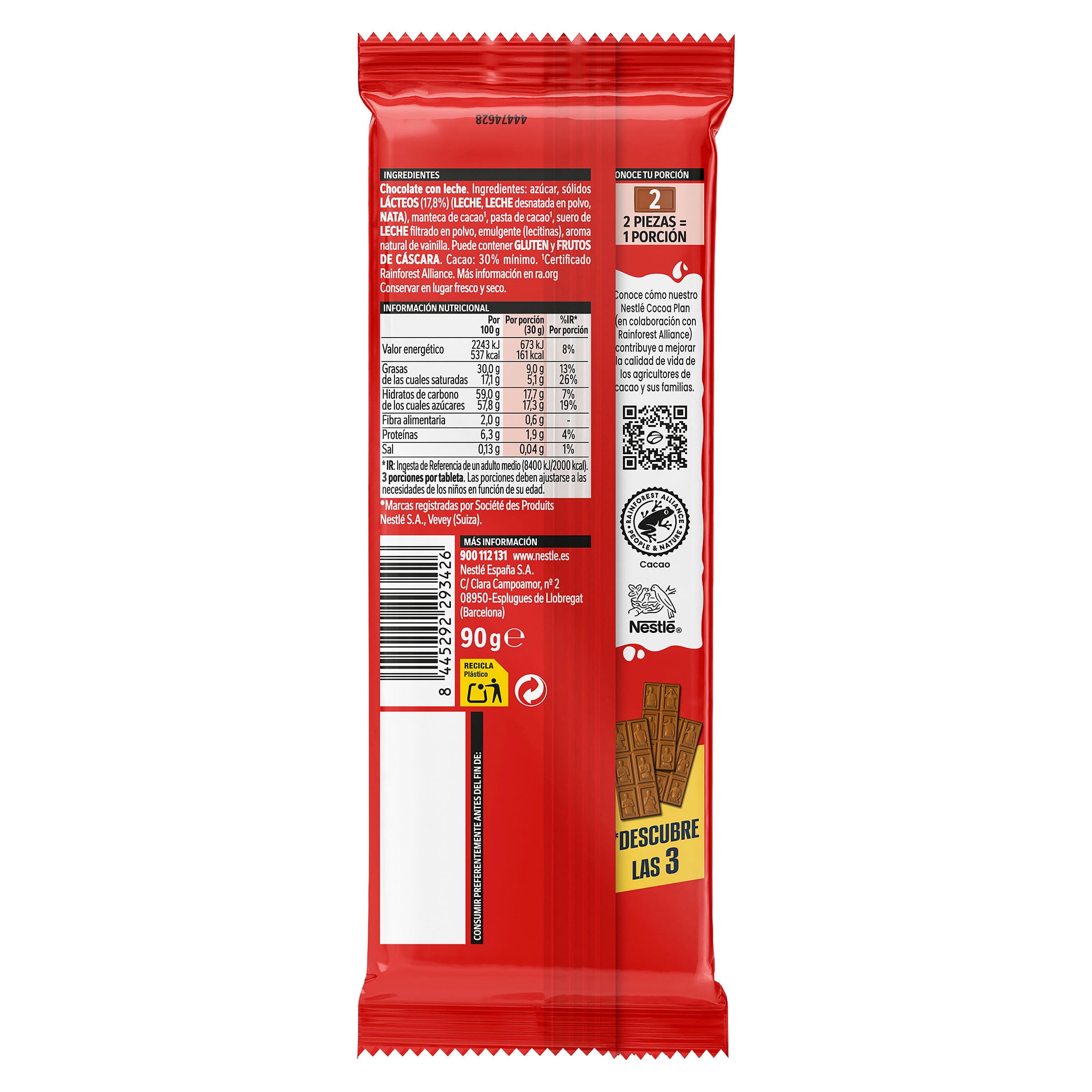 Chocolate con leche edición limitada Nestlé Extrafino 90 g