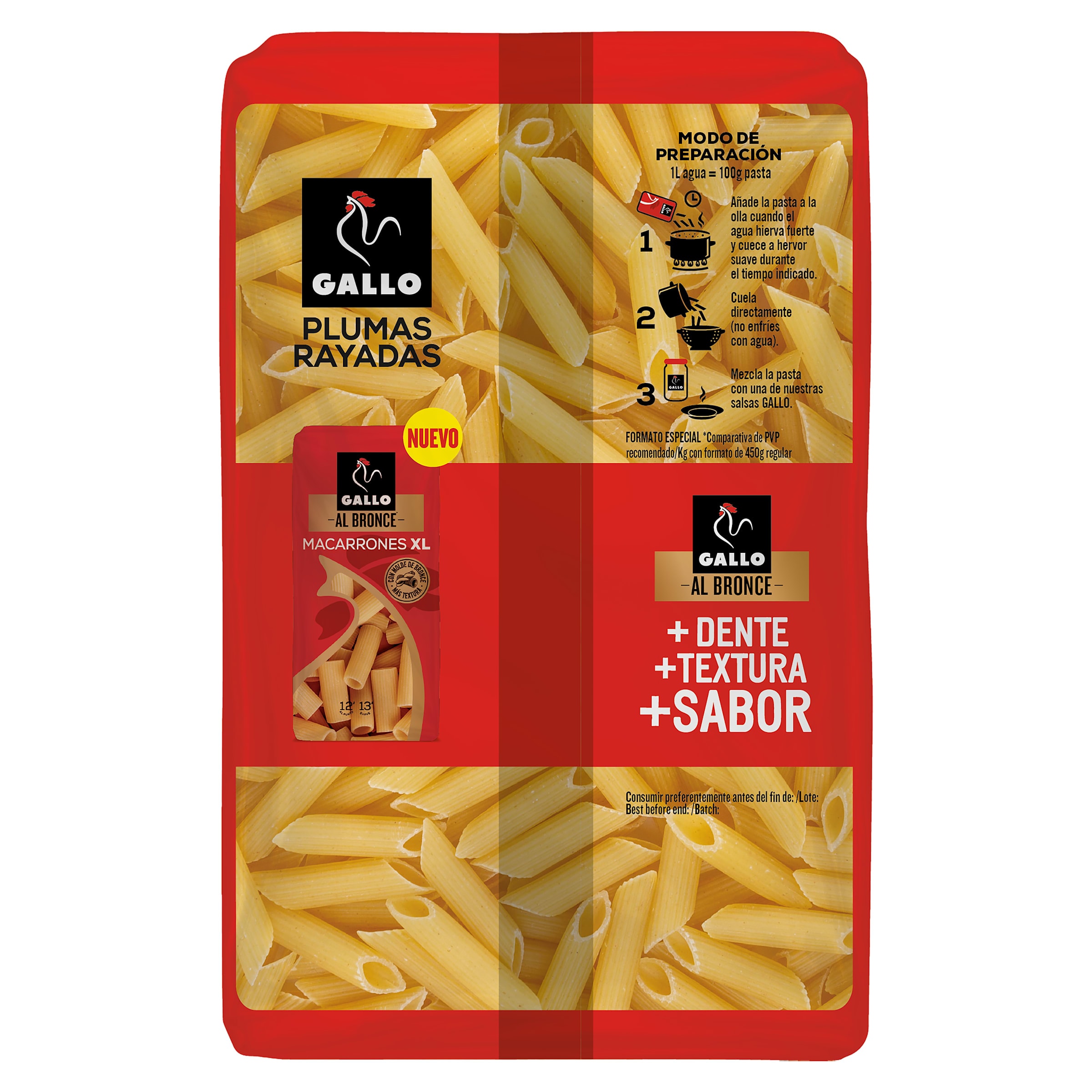 Plumas rayadas Gallo 400 g