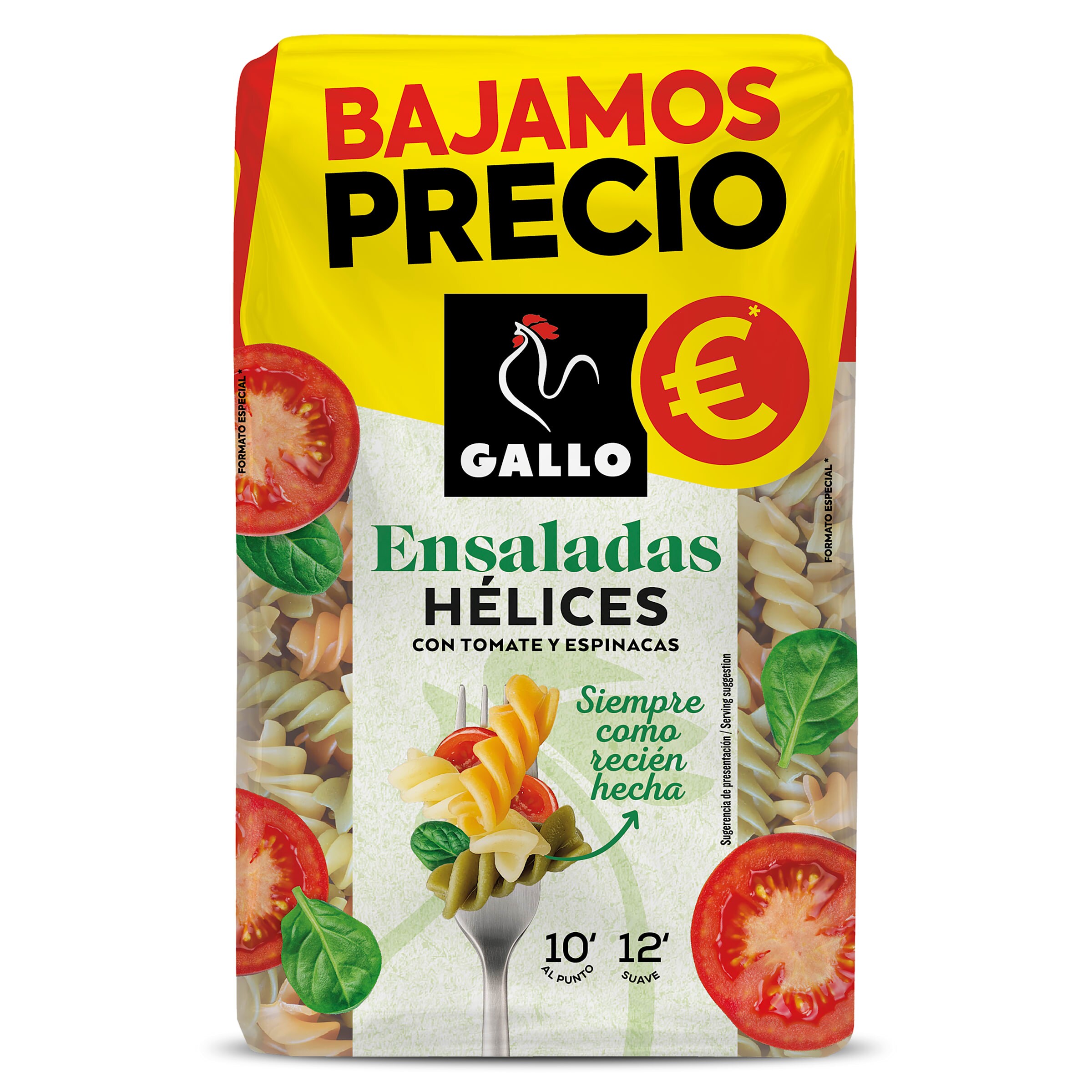 Hélices con tomate y espinacas Gallo 400 g
