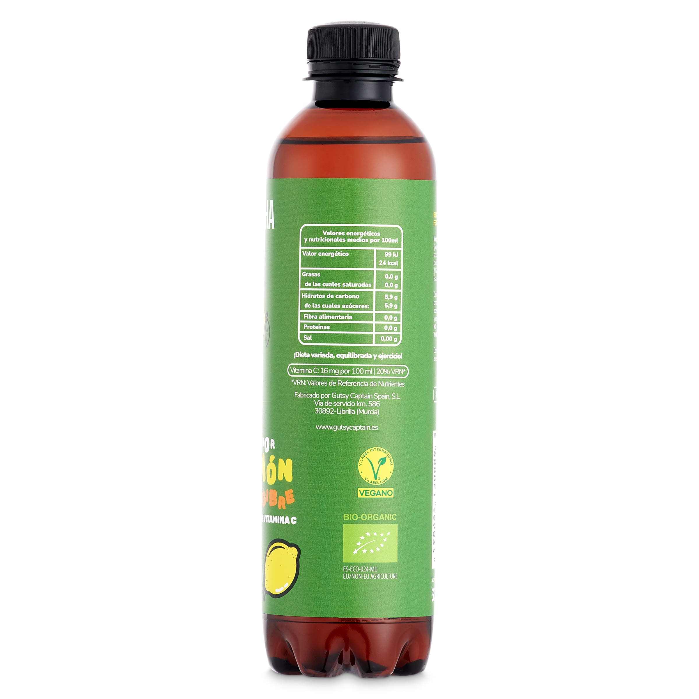 Kombucha jengibre limón Oso libre 37 cl