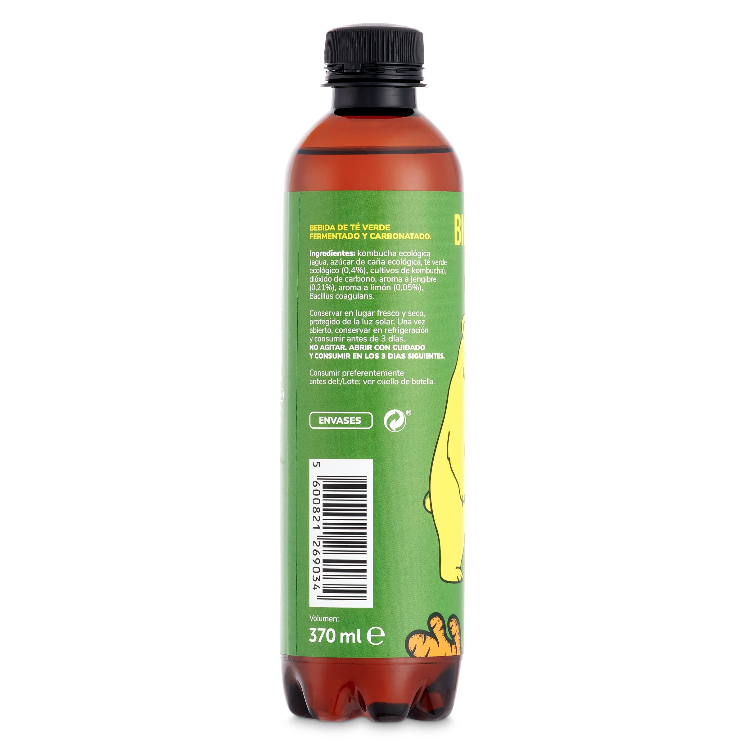 Kombucha jengibre limón Oso libre 37 cl