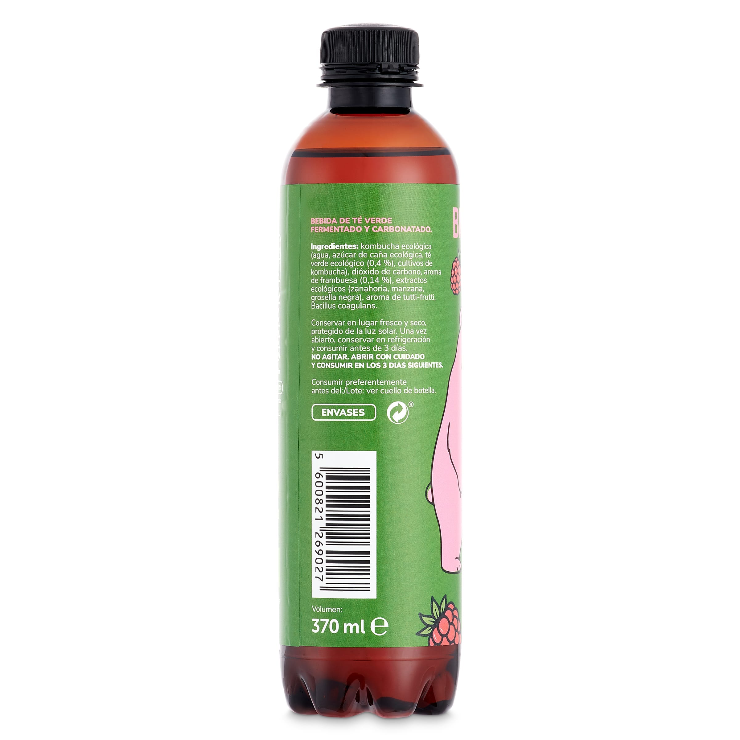 Kombucha frambuesa Oso libre 37 cl