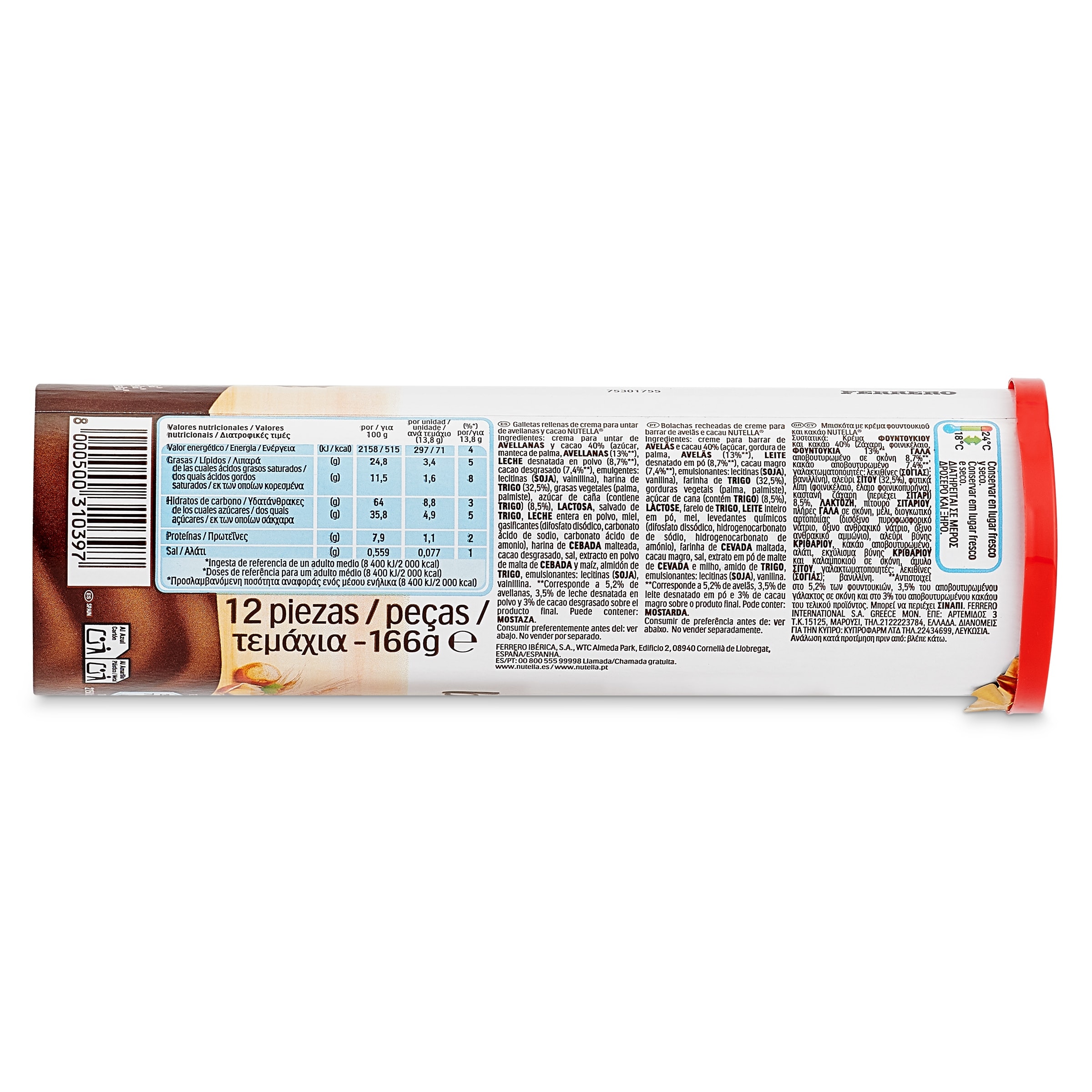 Galletas rellenas de Nutella 166 g