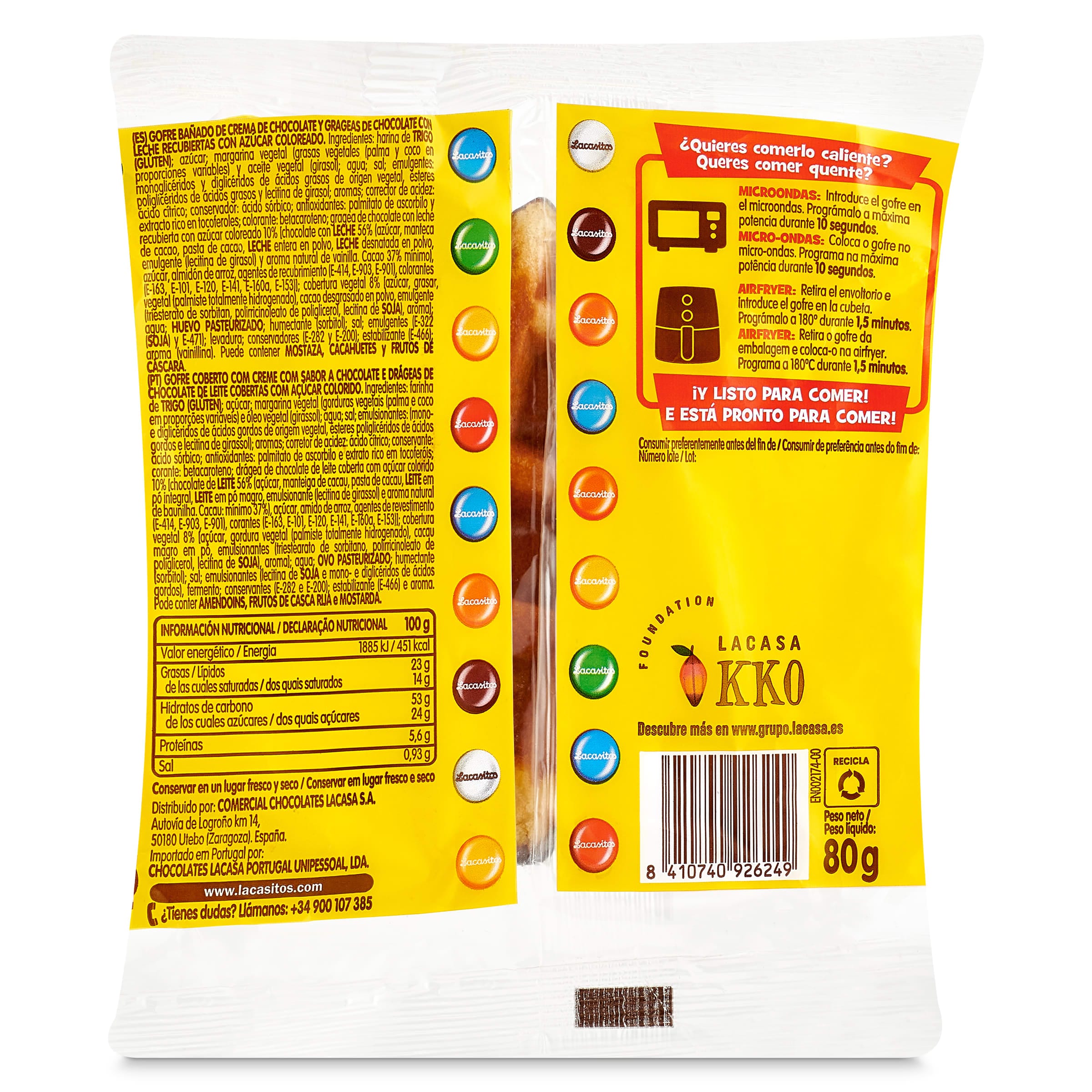 Gofre de chocolate Lacasitos 80 g