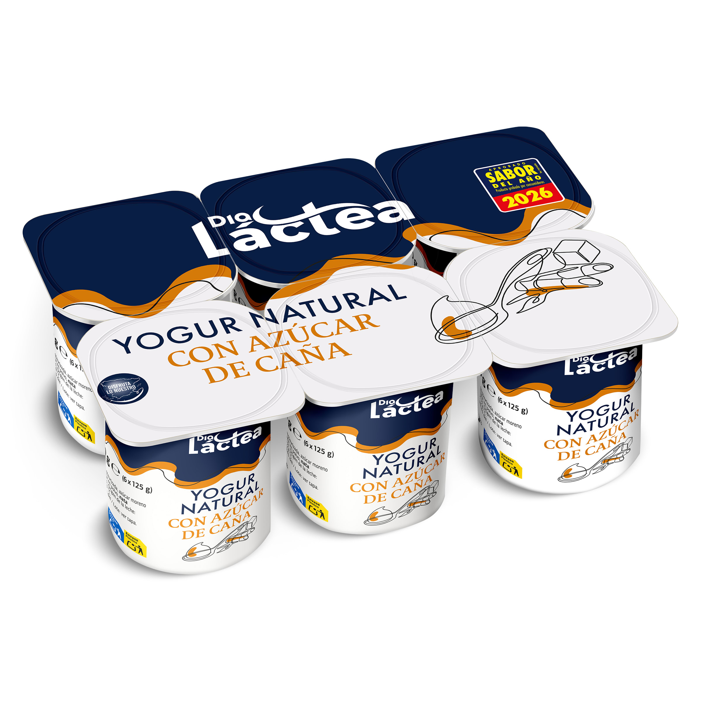 Yogur natural con azúcar de caña Dia Láctea pack 6 x 125 g