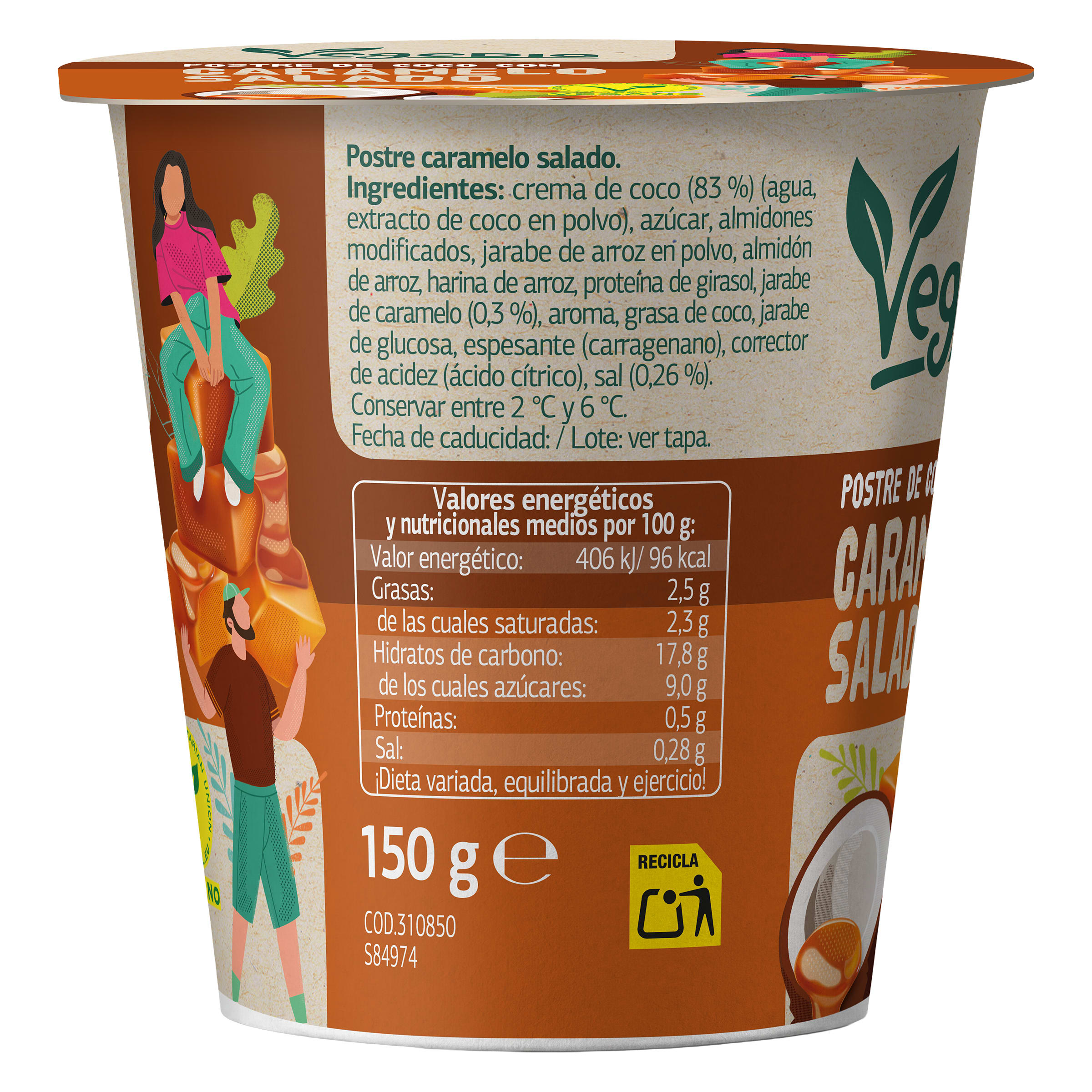 Postre vegetal con caramelo salado Dia Vegedia 150 g