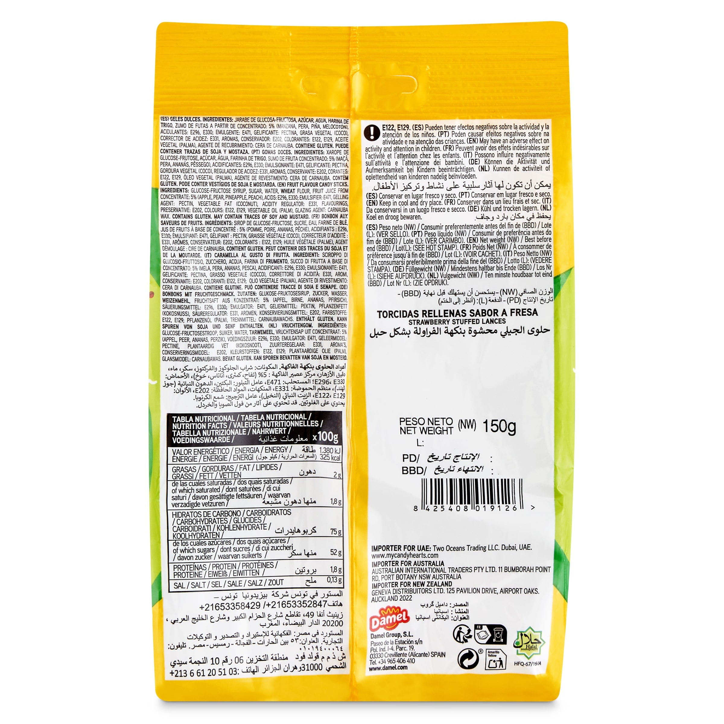 Regaliz rellenos torcido Damel 150 g
