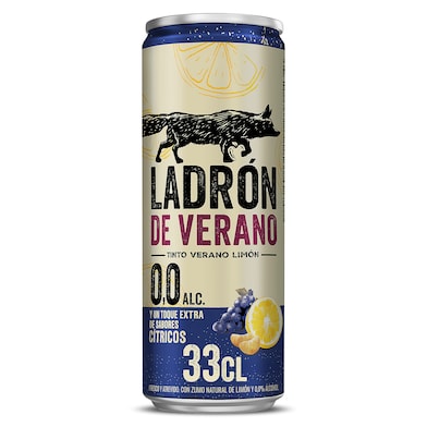 Tinto de verano sin alcohol con limón Ladron de verano 33 cl-0