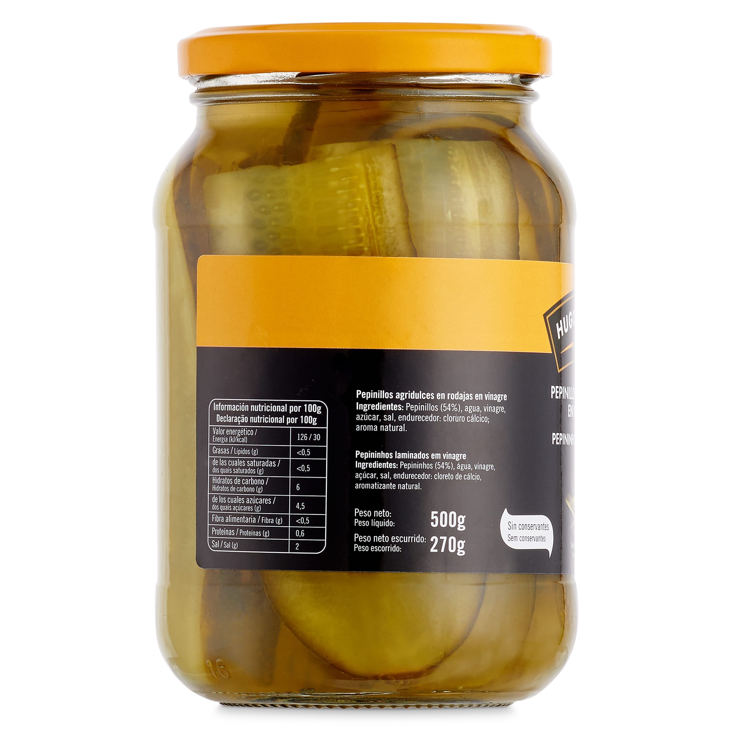Pepinillos agrigulces en rodajas Hugo Reitzel 270 g