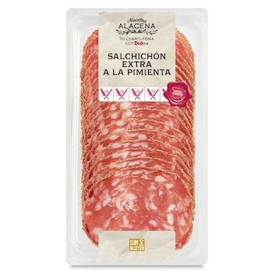 Salchichón a la pimienta Dia Nuestra Alacena 100 g-0 Salchichón a la pimienta Dia Nuestra Alacena 100 g-0