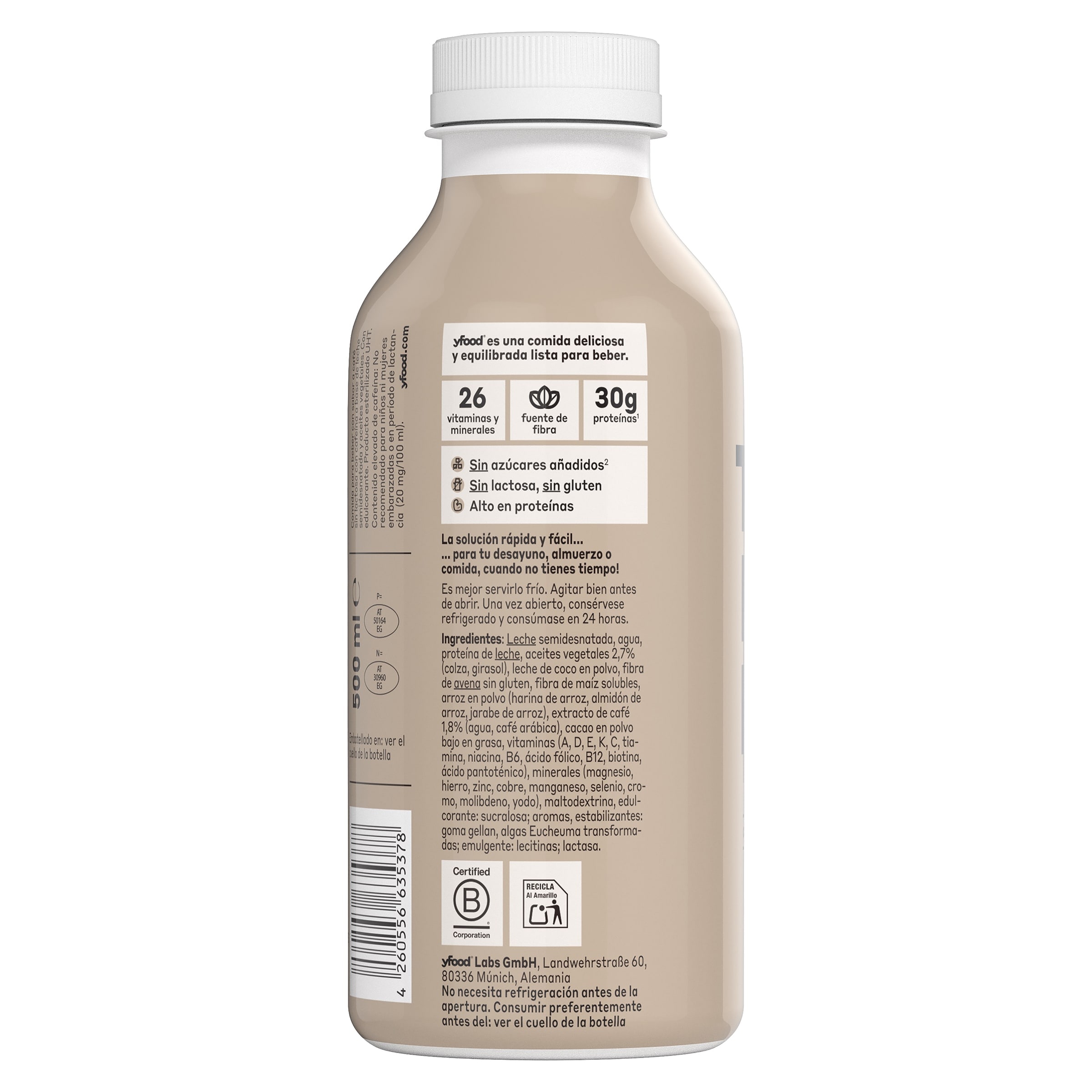 Batido sustitutivo sabor café Yfood 500 ml