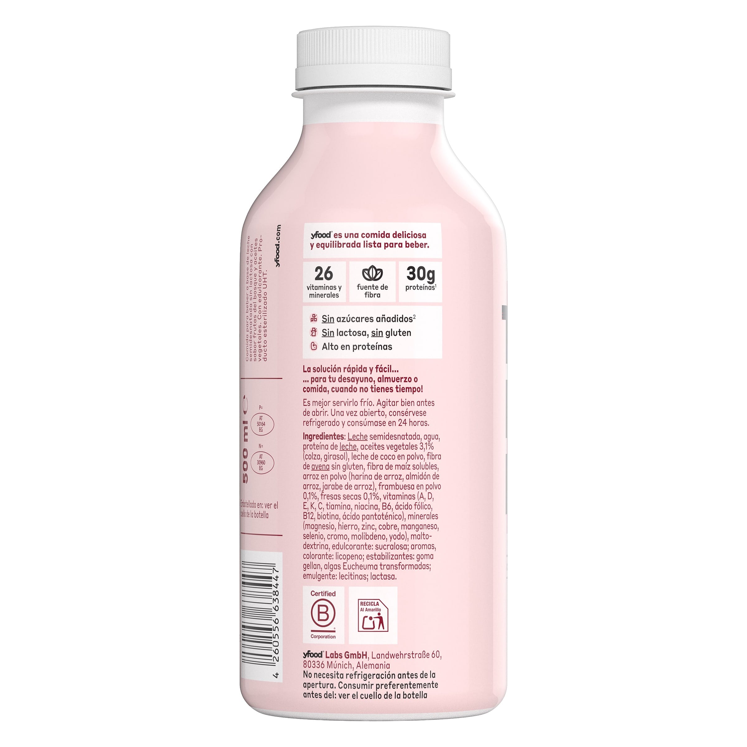 Batido sustitutivo frutos rojos Yfood 500 ml
