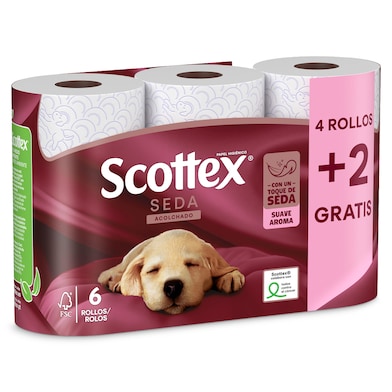 Papel higiénico seda Scottex 4+2 uds-0