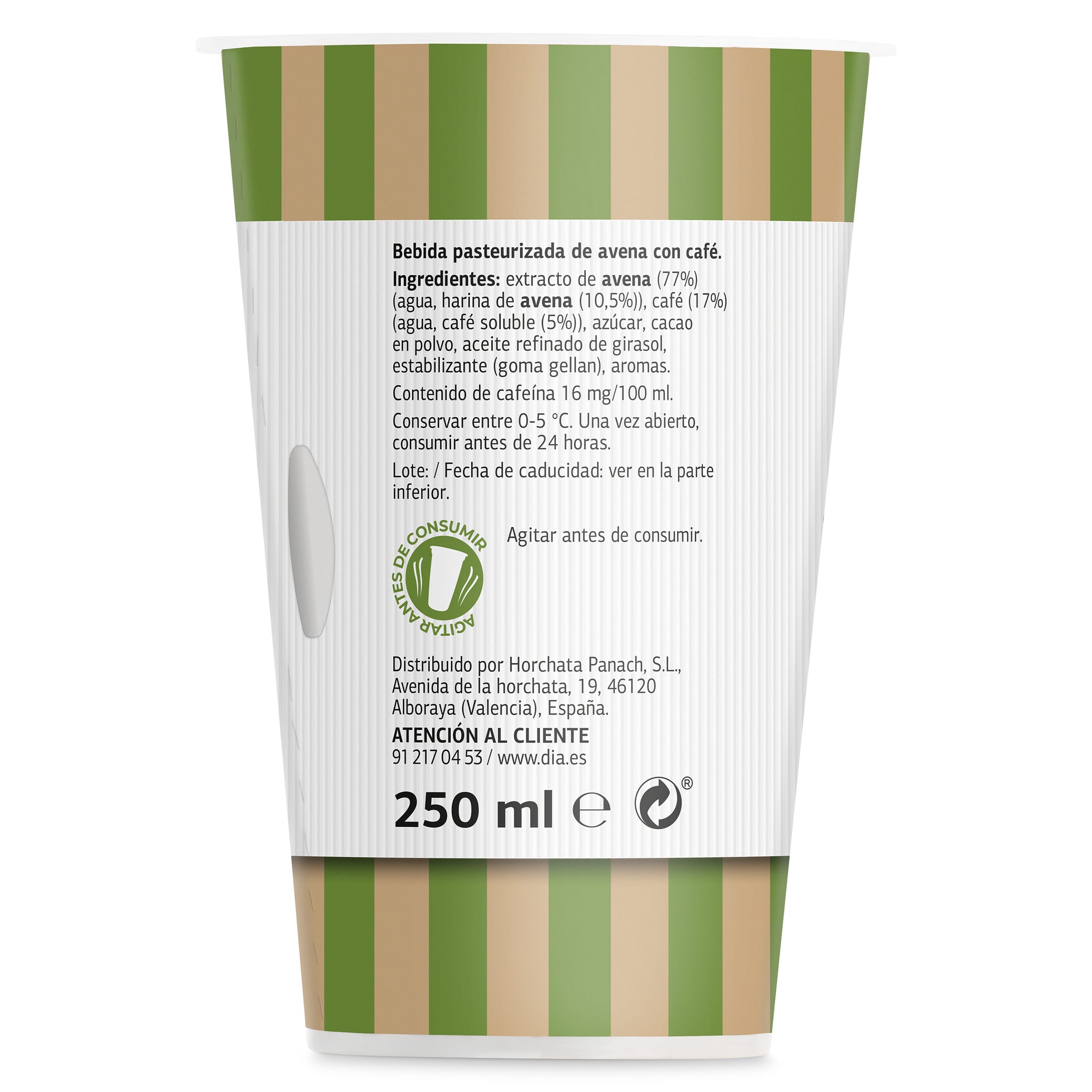 Café cappuccino avena Dia Arom'arte 250 ml