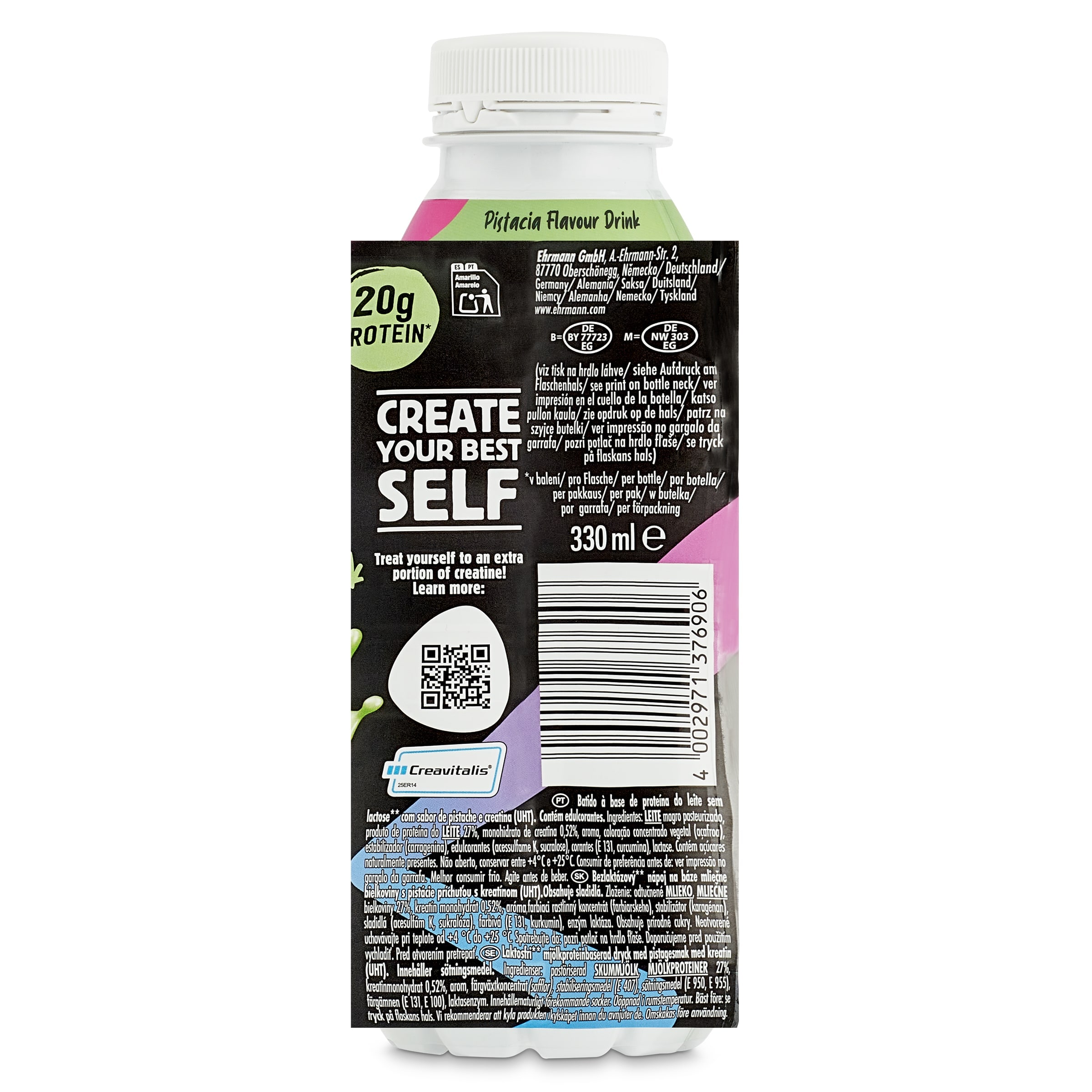 Batido alto en proteínas con creatina sabor pistacho Ehrmann 330 ml