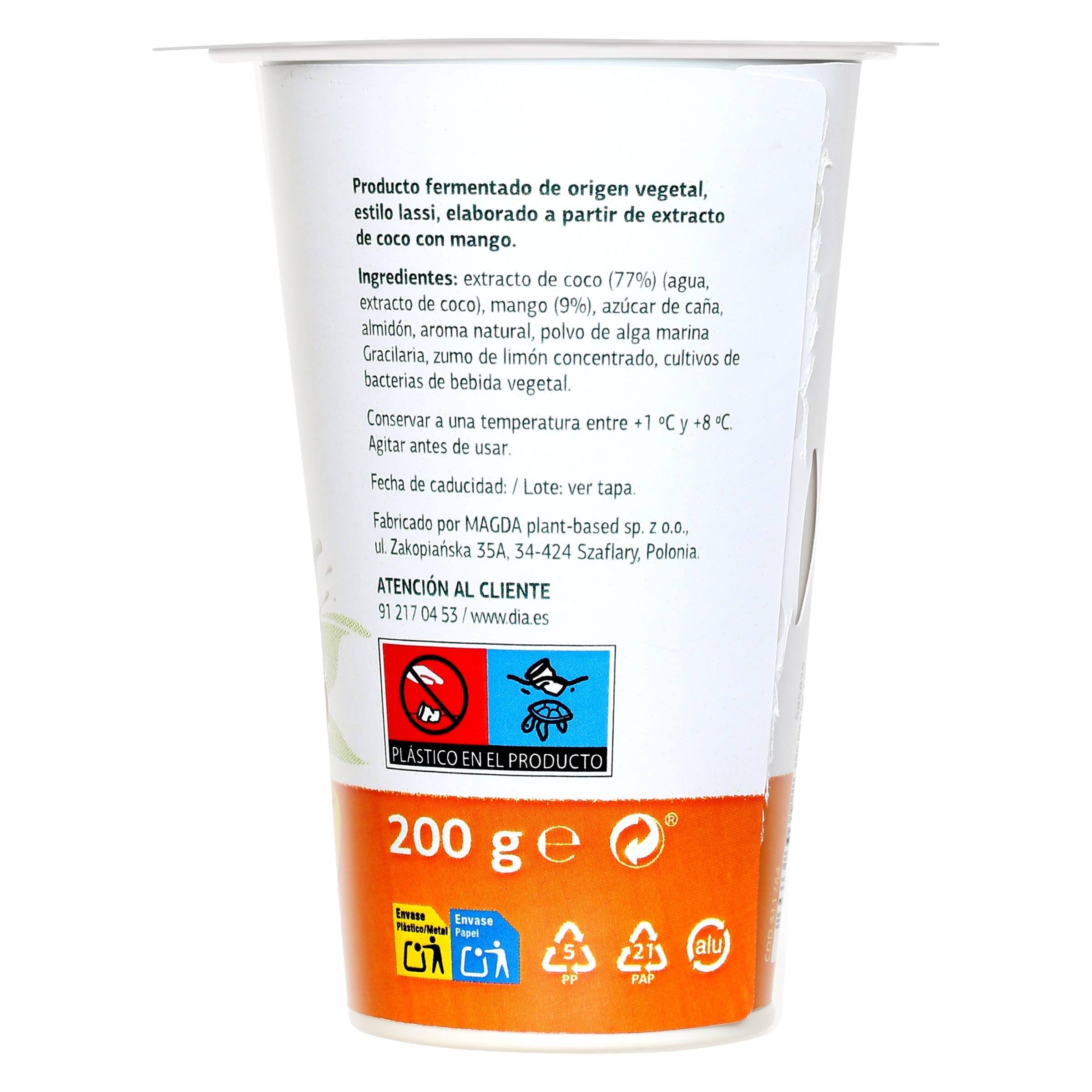 Creamy mango con fermentos Dia Vegedia 200 ml