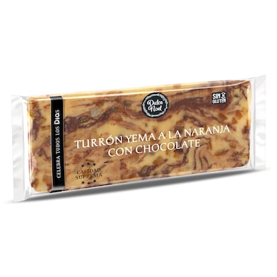 Turrón de yema a la naranja con chocolate Dia Dulce Noel 250 g-0 Turrón de yema a la naranja con chocolate Dia Dulce Noel 250 g-0