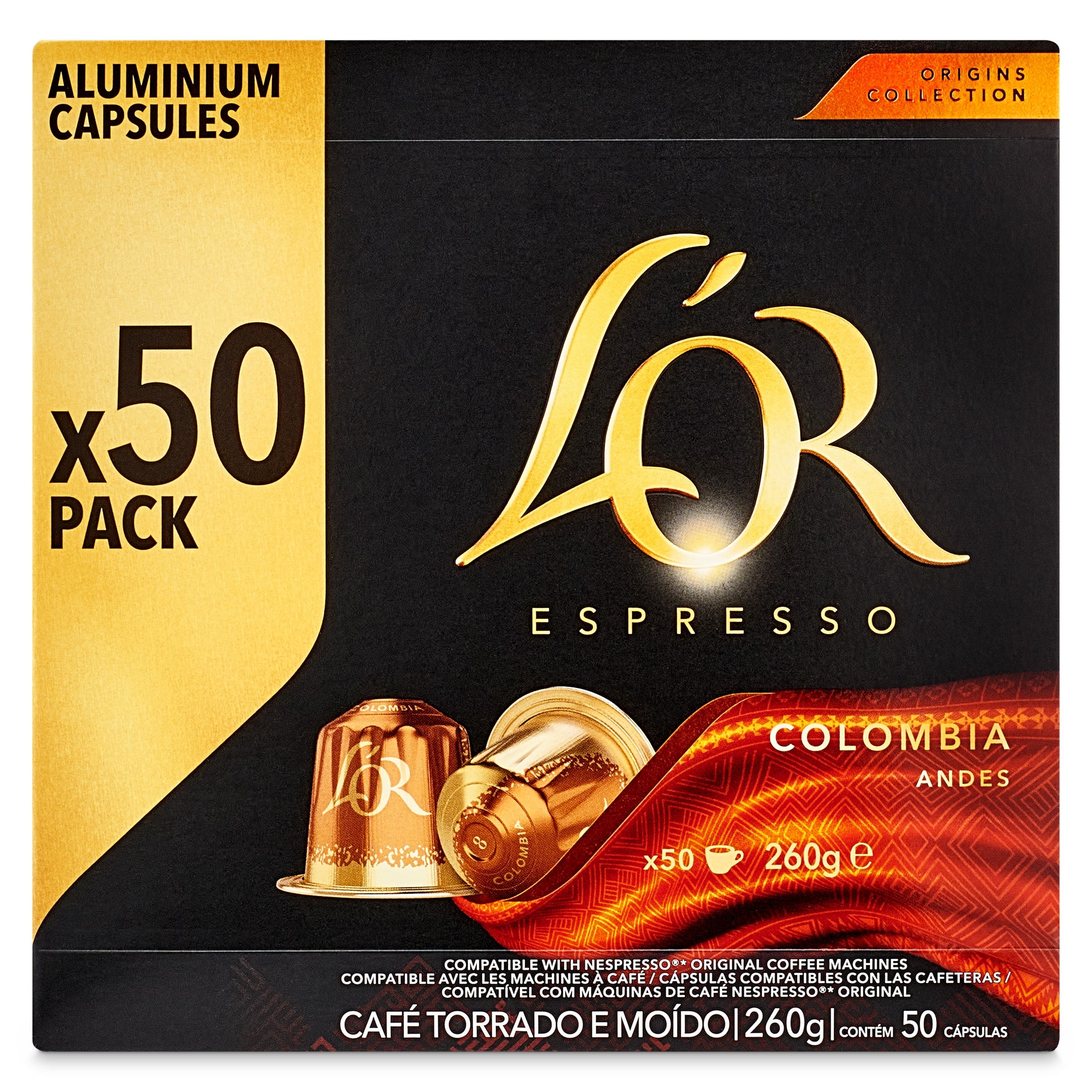 Cápsulas de café Colombia L'Or 50 unidades