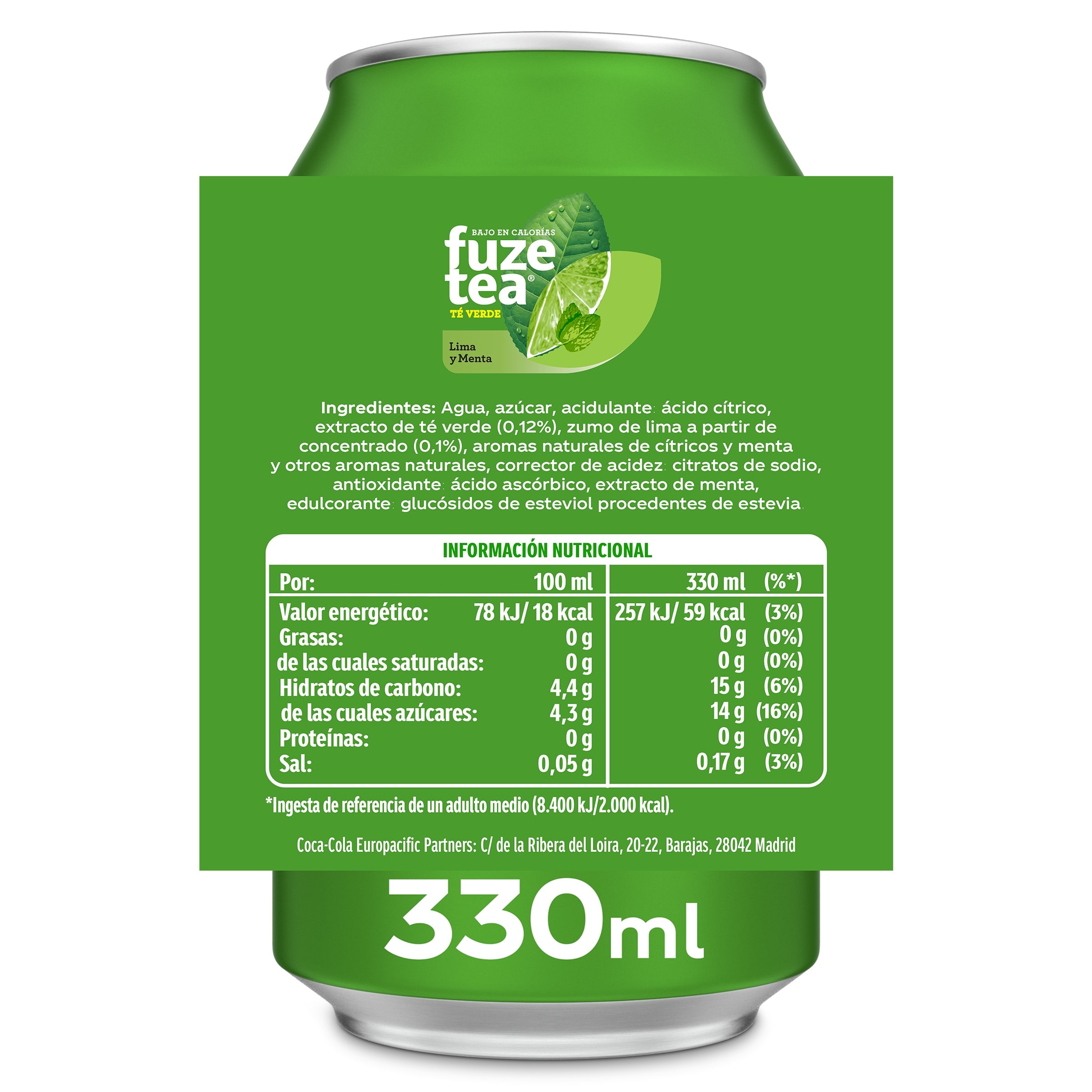 Fuze tea de lima y menta 330 ml