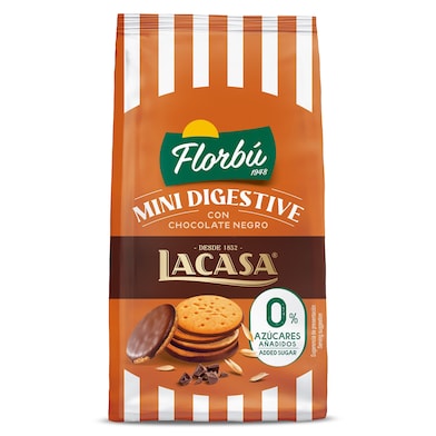 Mini galletas digestive con chocolate negro 0% azúcares añadidos Florbu 80 g-0
